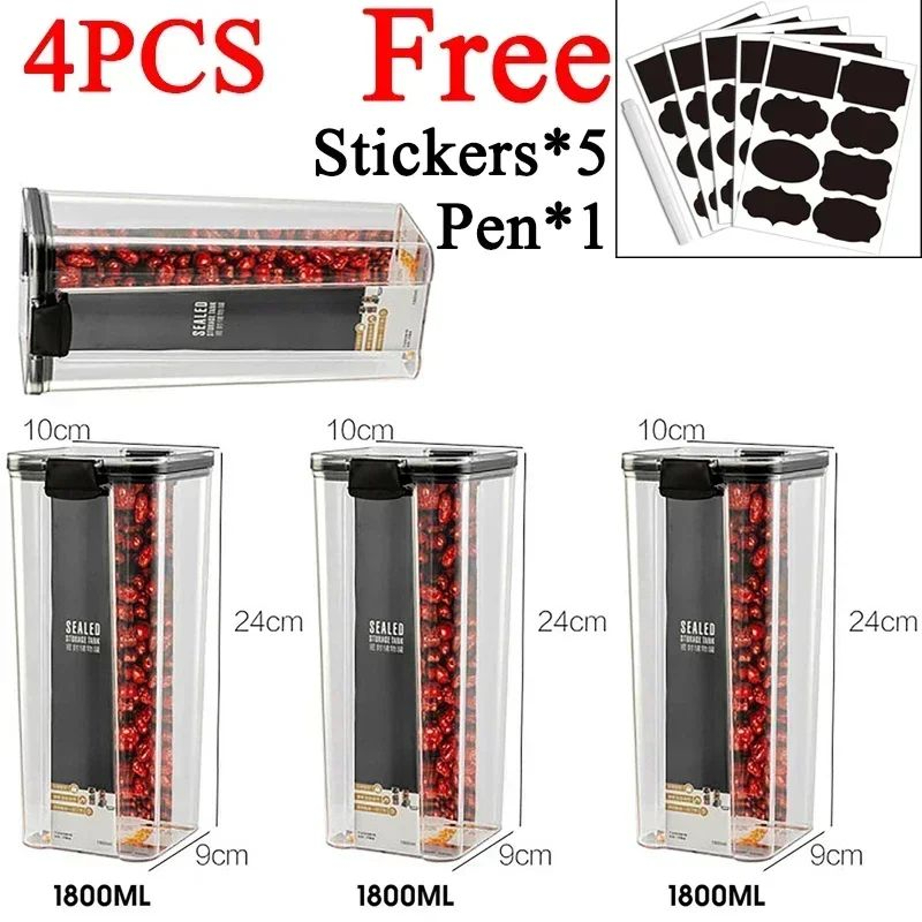 Stackable Airtight Food Storage Containers Kitchen Pantry Storage Jars 17