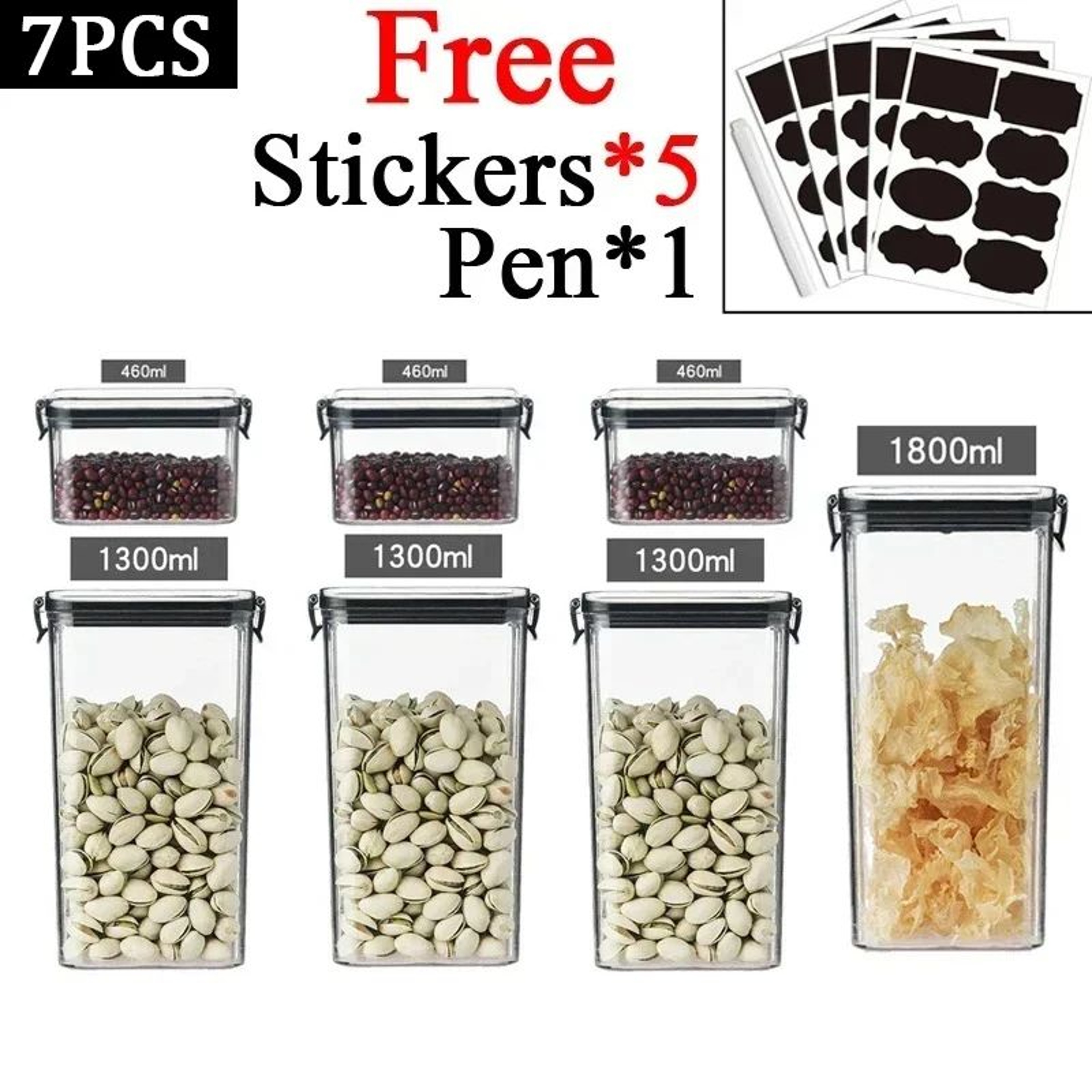 Stackable Airtight Food Storage Containers Kitchen Pantry Storage Jars 23