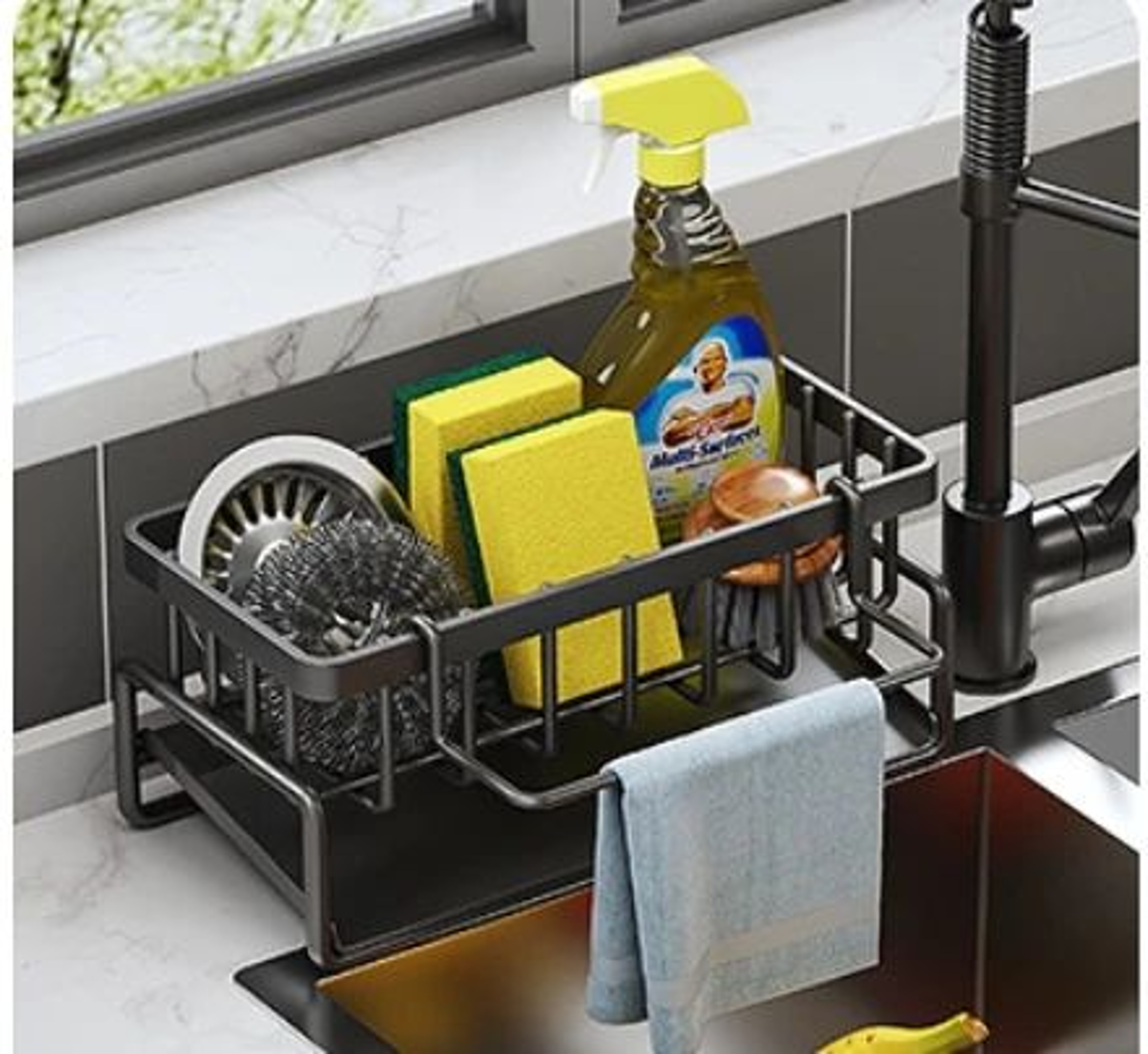 Stainless Steel Sink Organizer Sponge Holder Kitchen Drain Rack 6