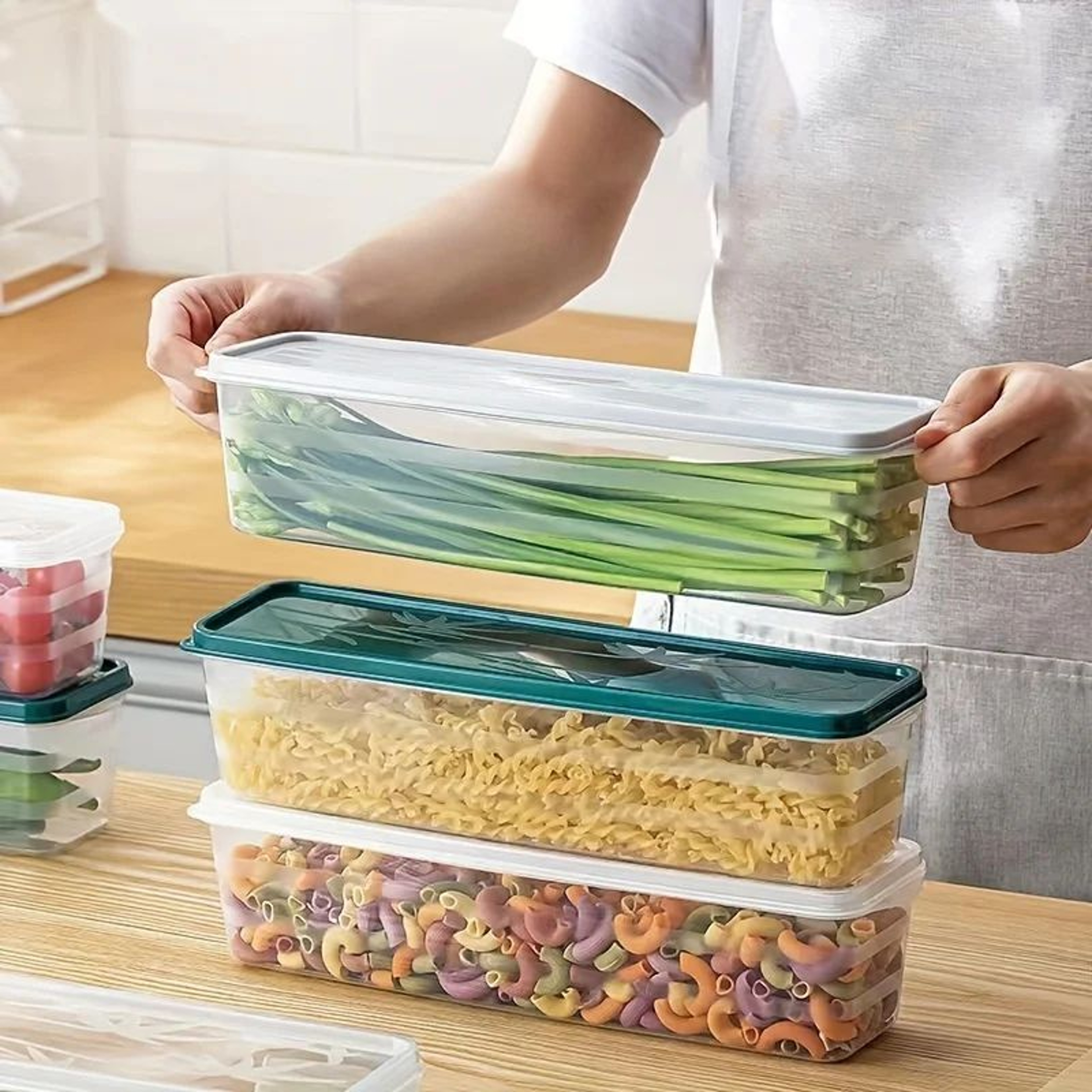 Reusable Vegetable Storage Container Herb Keeper Food Crisper Box 4