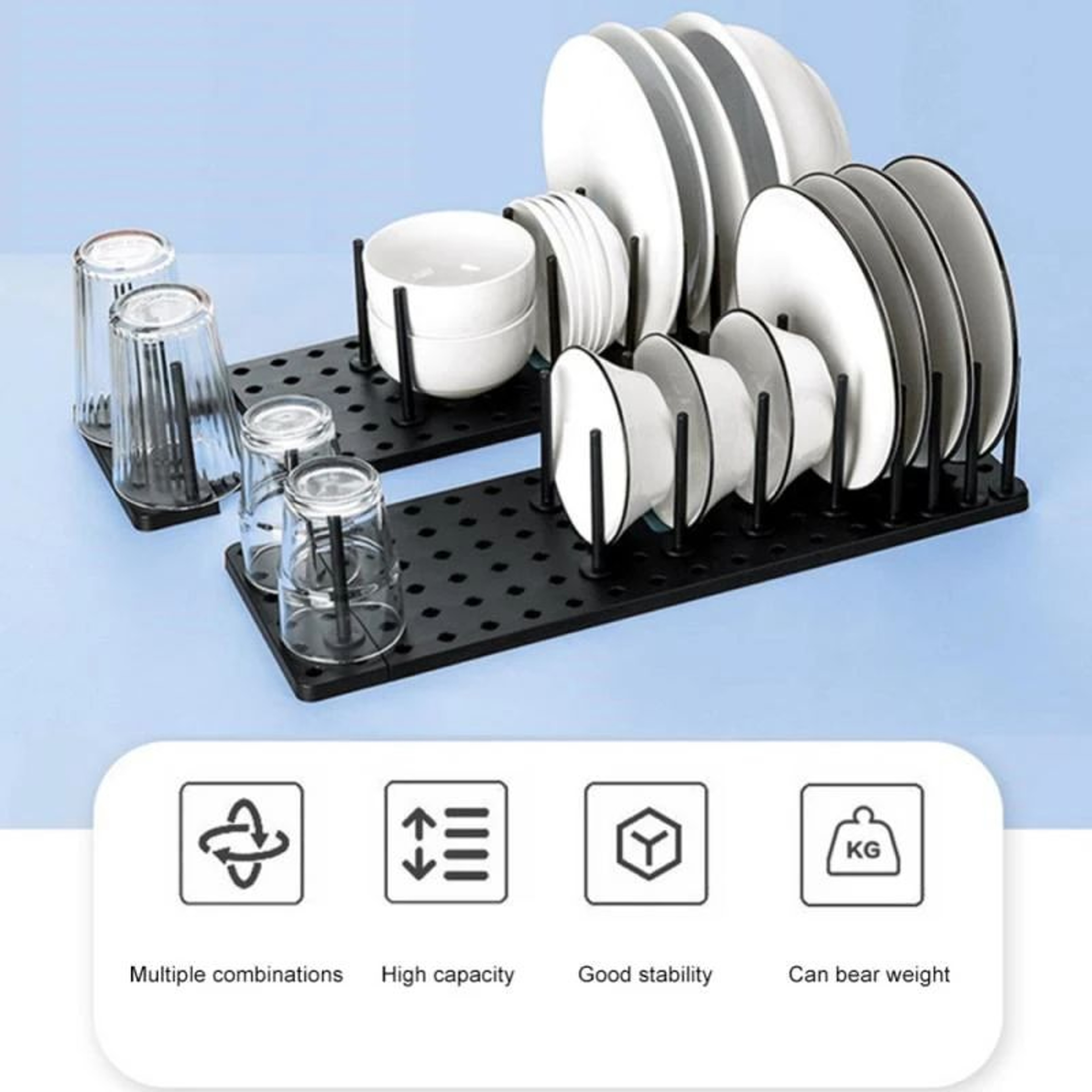 Adjustable Over Sink Dish Drying Rack Telescopic Kitchen Sink Organizer Storage Shelf 5