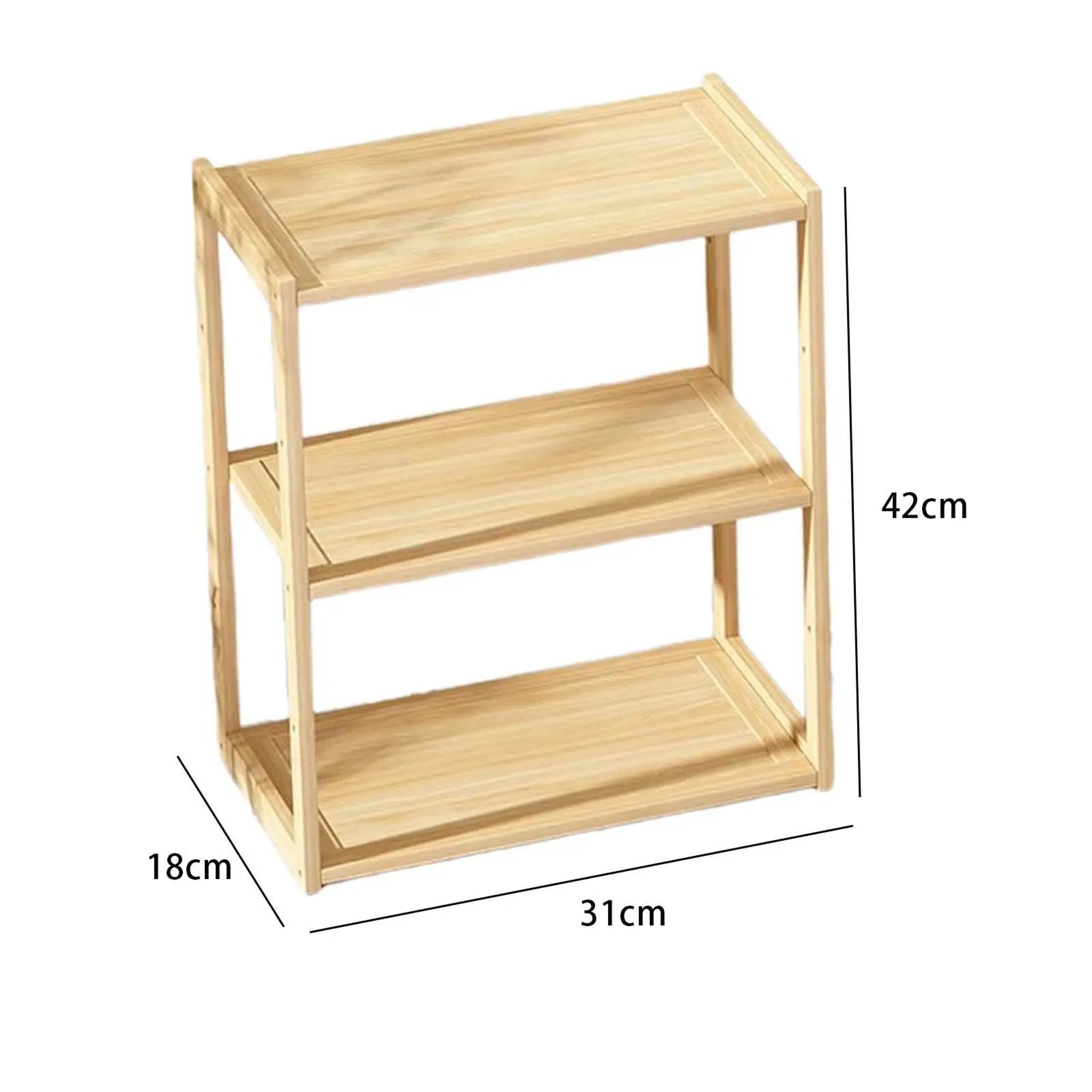 Wooden Desktop Storage Rack Rustic Countertop Display Shelf Office Organizer 5