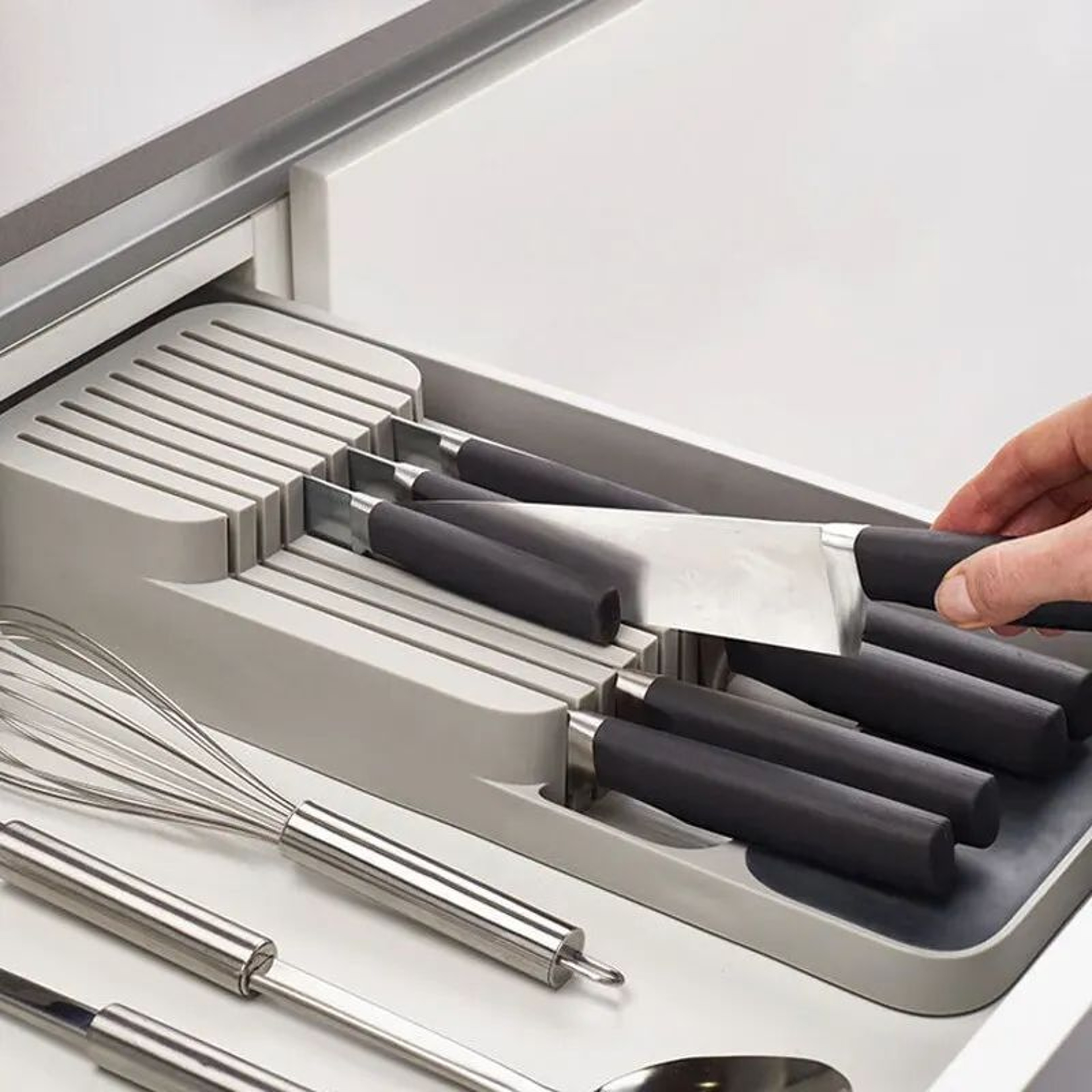 Kitchen Drawer Cutlery Organizer Tray Knife Holder Tableware Storage Rack 4