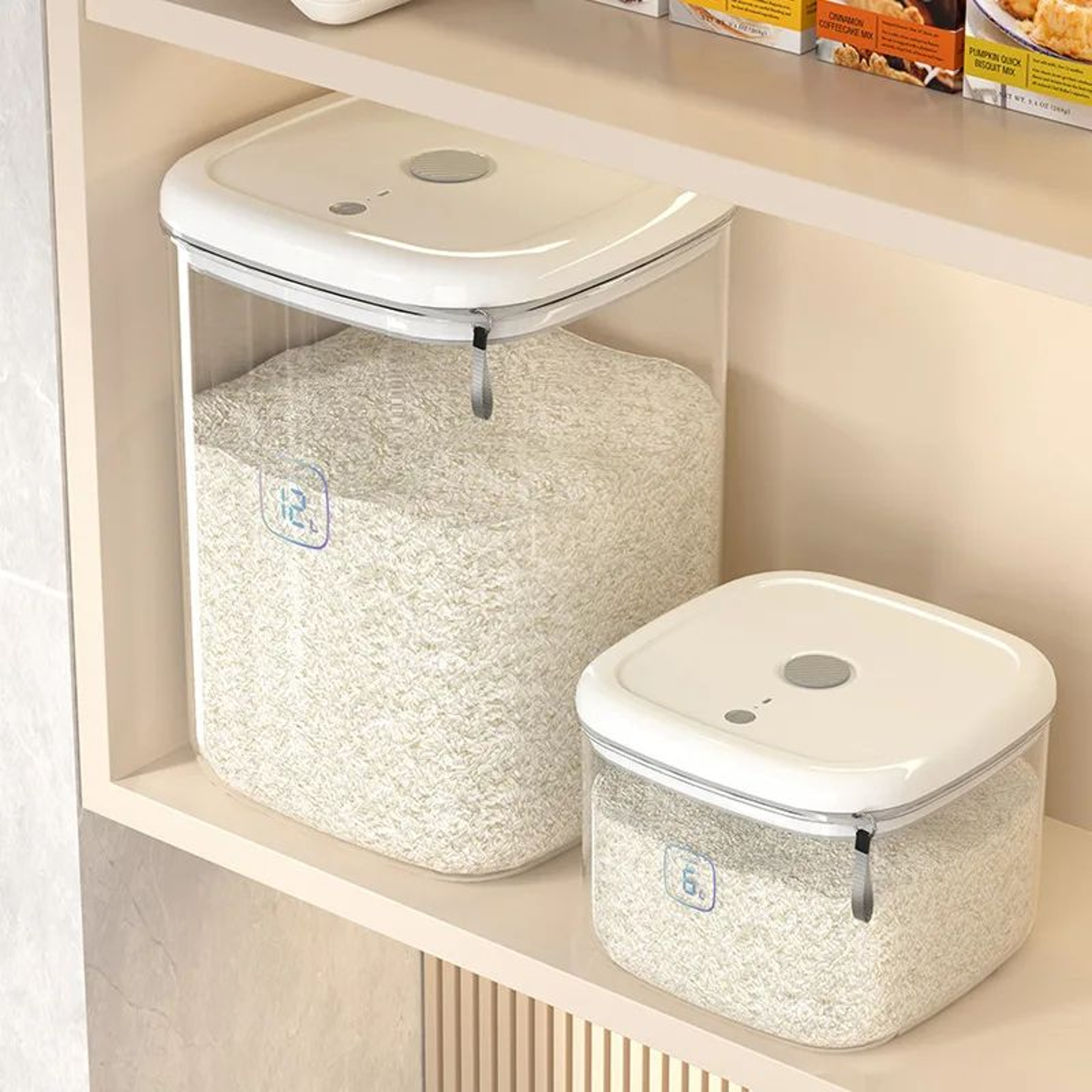 Rice Storage Container Airtight Grain Storage Bin Large Capacity Rice Bucket 2