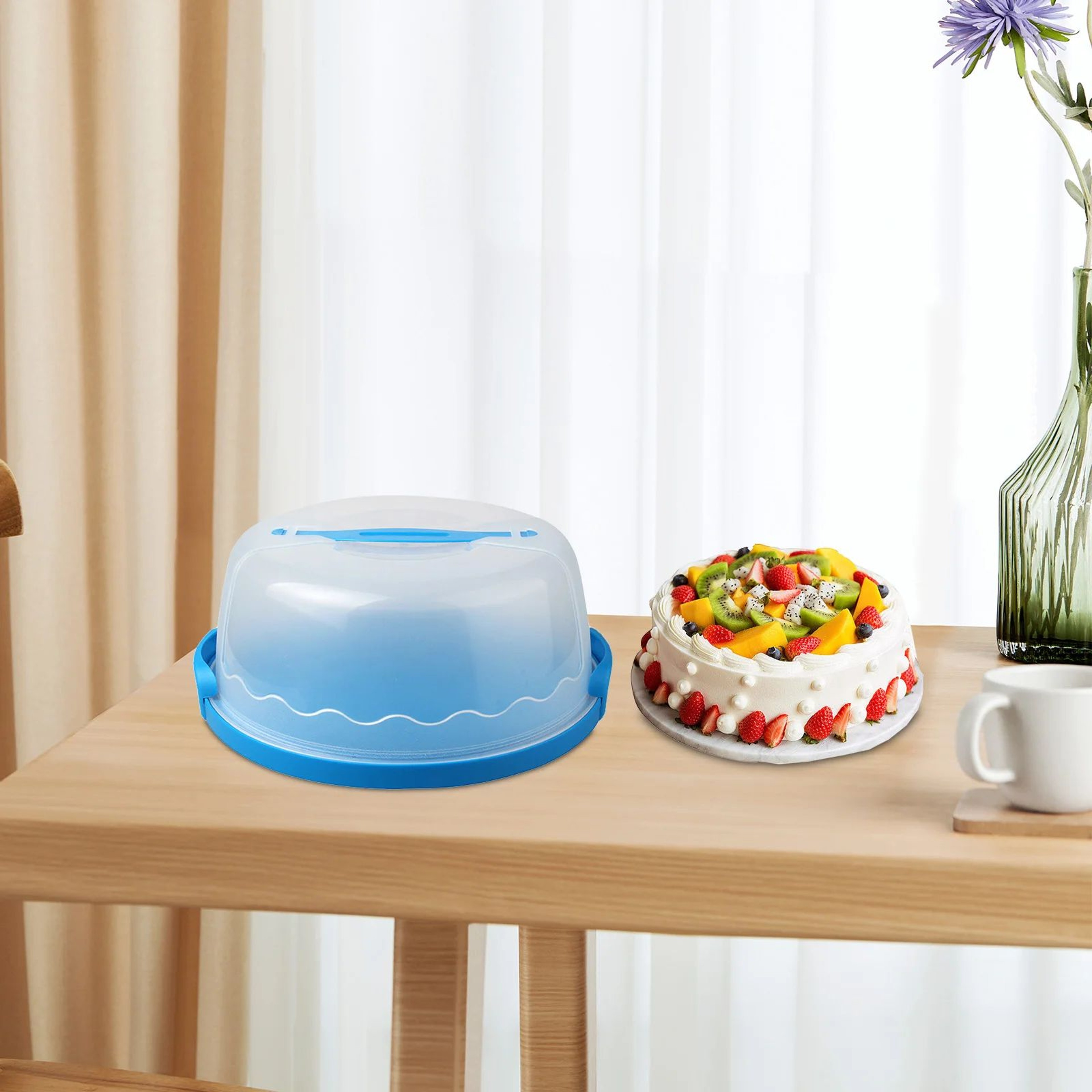 Plastic Cake Carrier With Handle Cake Storage Container And Serving Tray 4