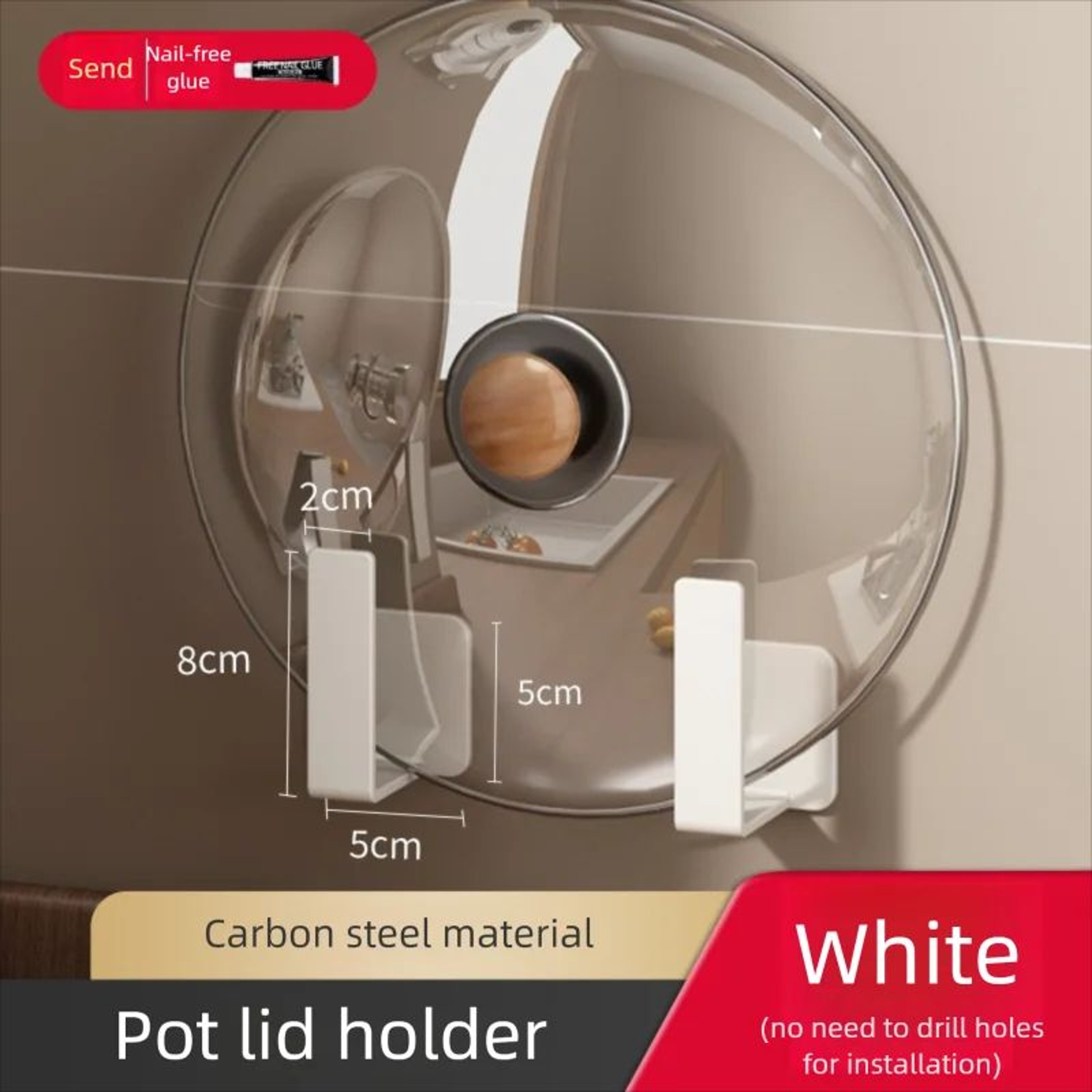 Wall Mounted Pot Lid Rack Cutting Board Storage Organizer 10