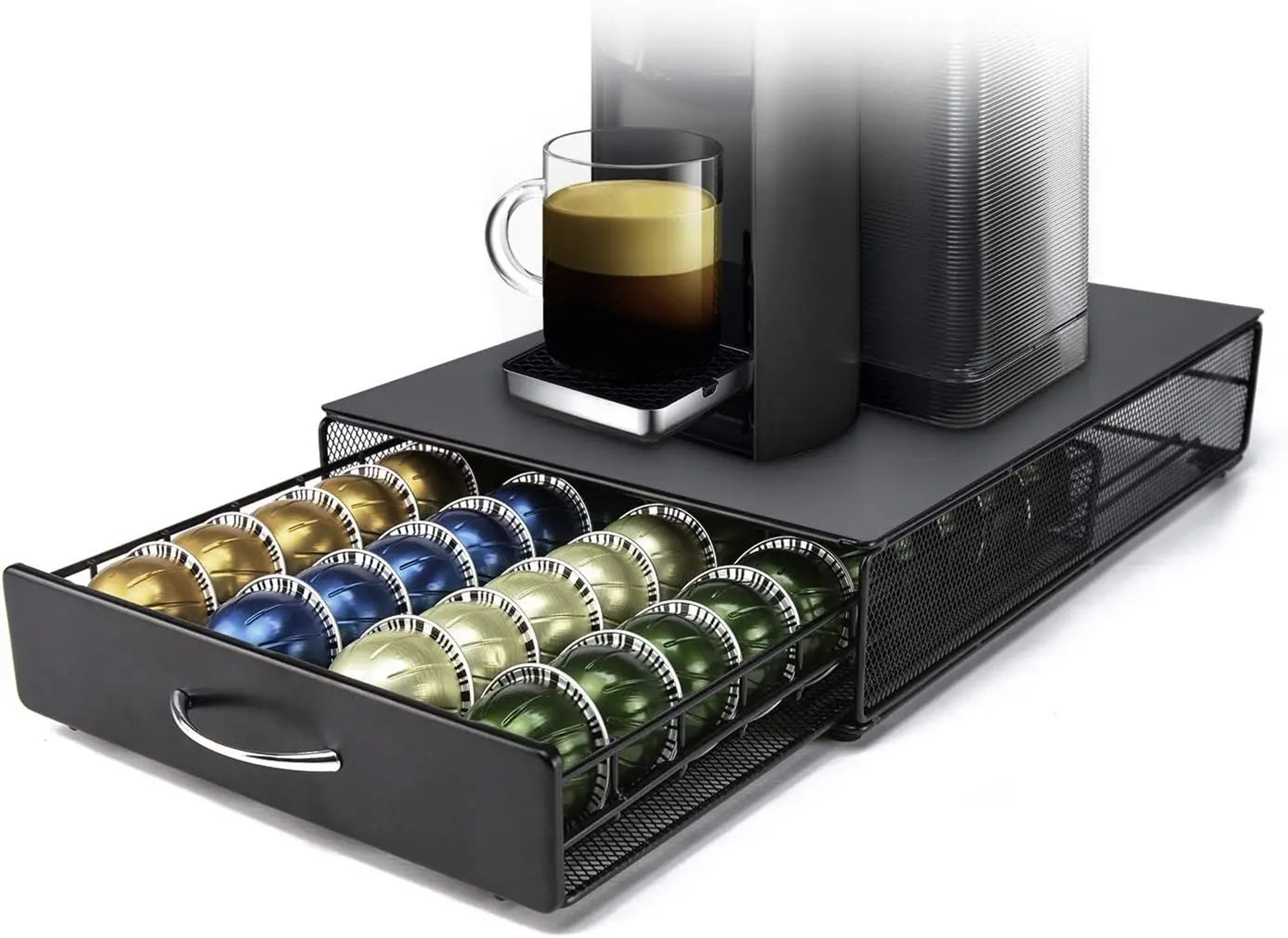Vertuo Coffee Pod Storage Drawer Metal Capsule Organizer 40 Capacity 0