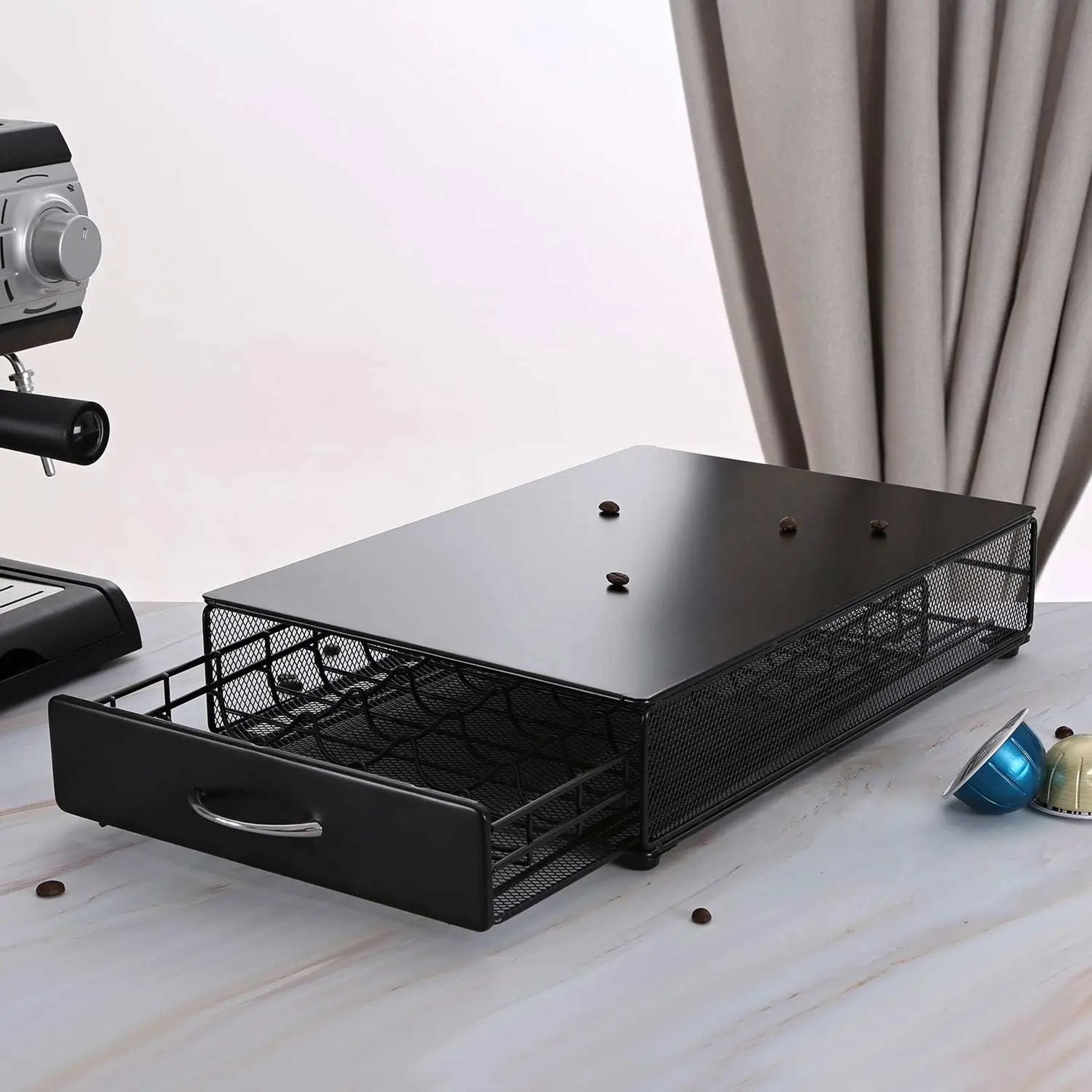 Vertuo Coffee Pod Storage Drawer Metal Capsule Organizer 40 Capacity 1