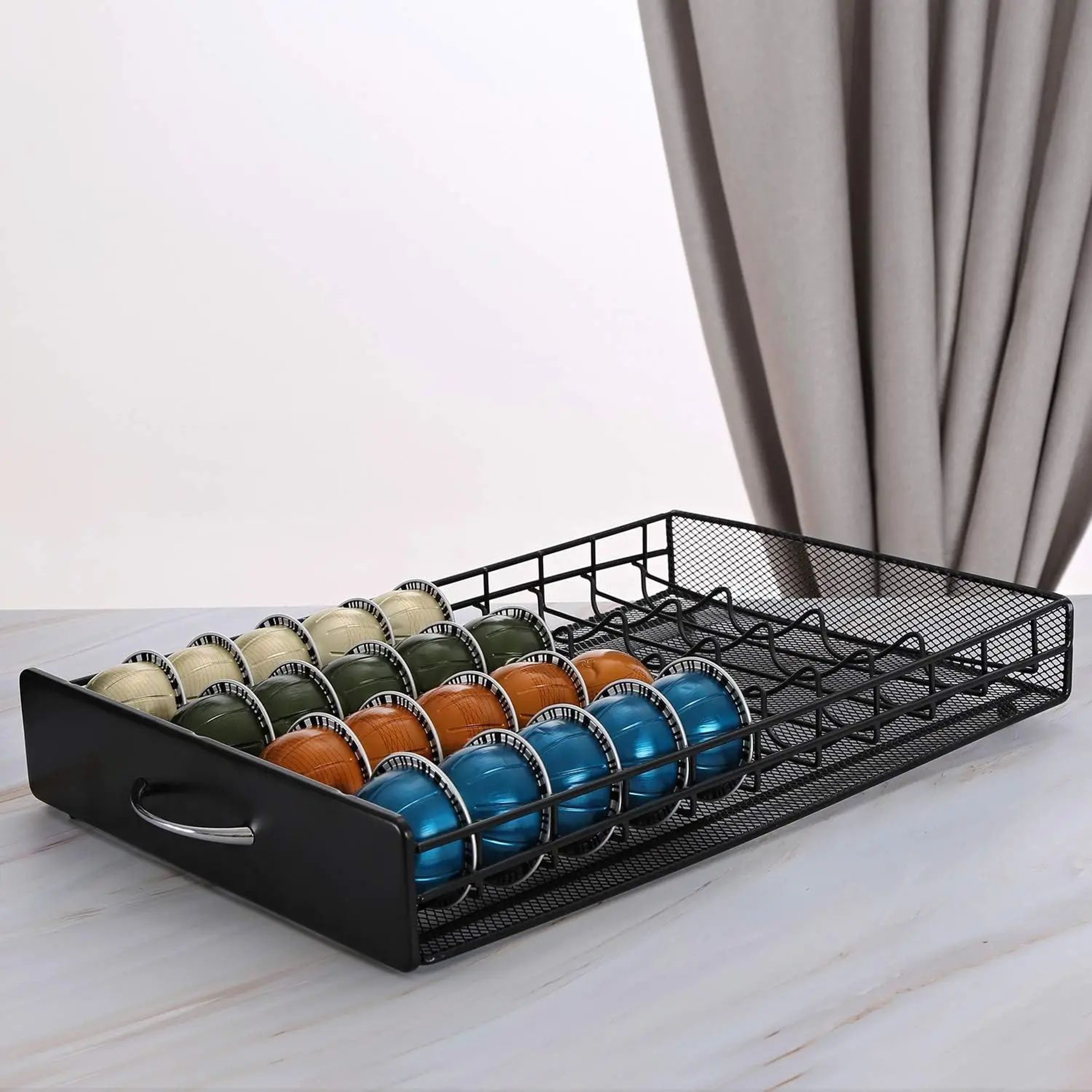 Vertuo Coffee Pod Storage Drawer Metal Capsule Organizer 40 Capacity 4