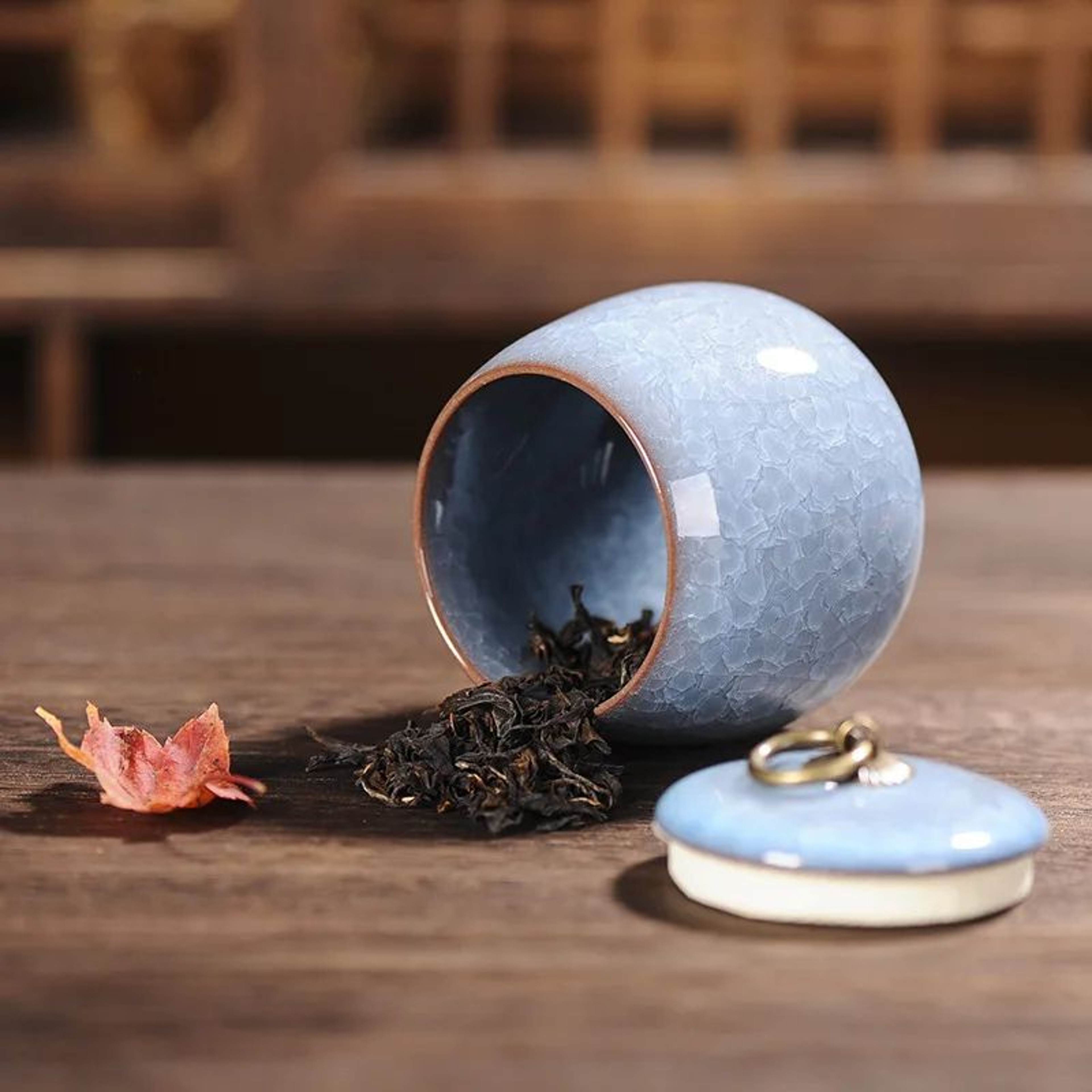Mini Ceramic Tea Coffee Sugar Storage Jar With Lid 1