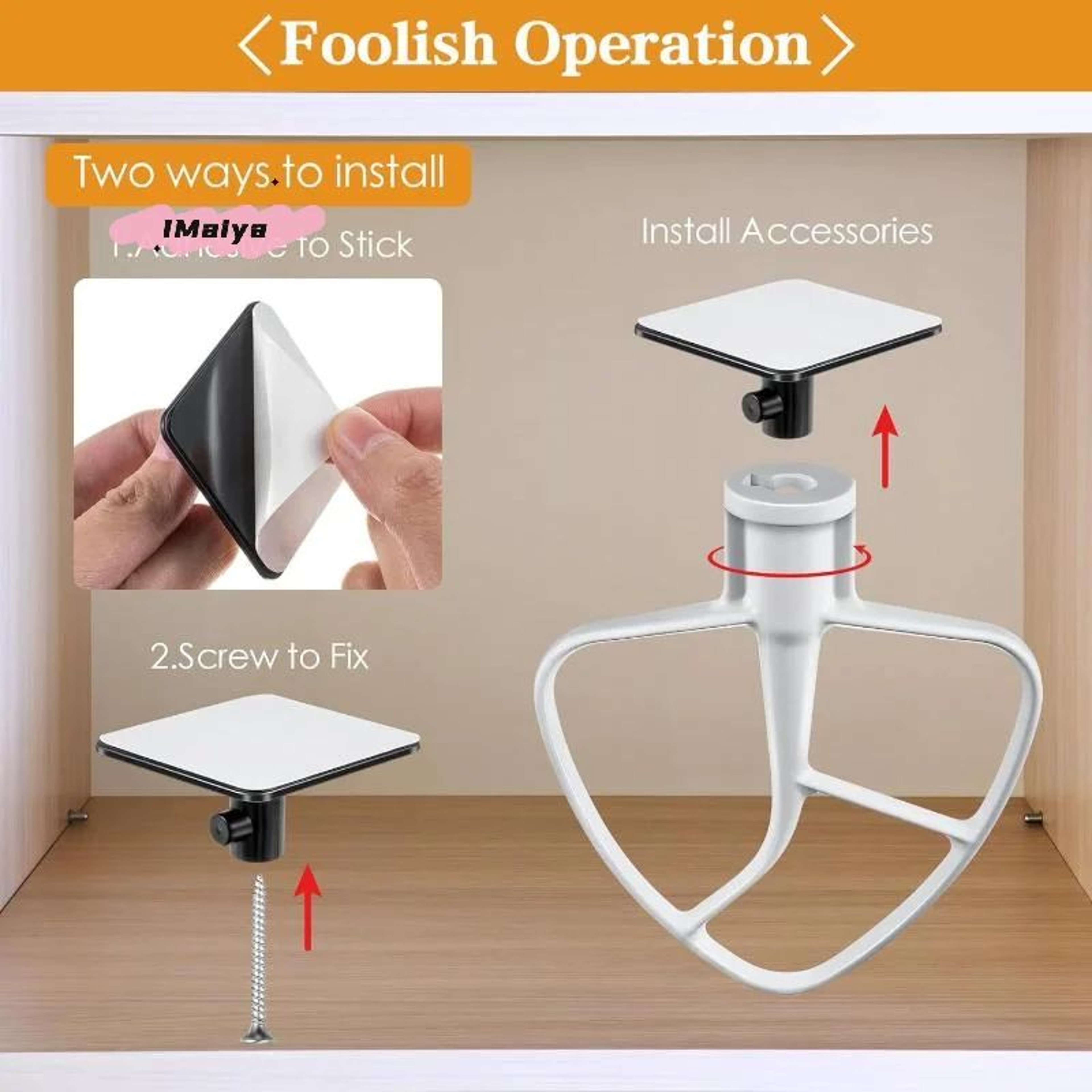 Stand Mixer Attachment Holder Wall Mount Organizer Hooks 2