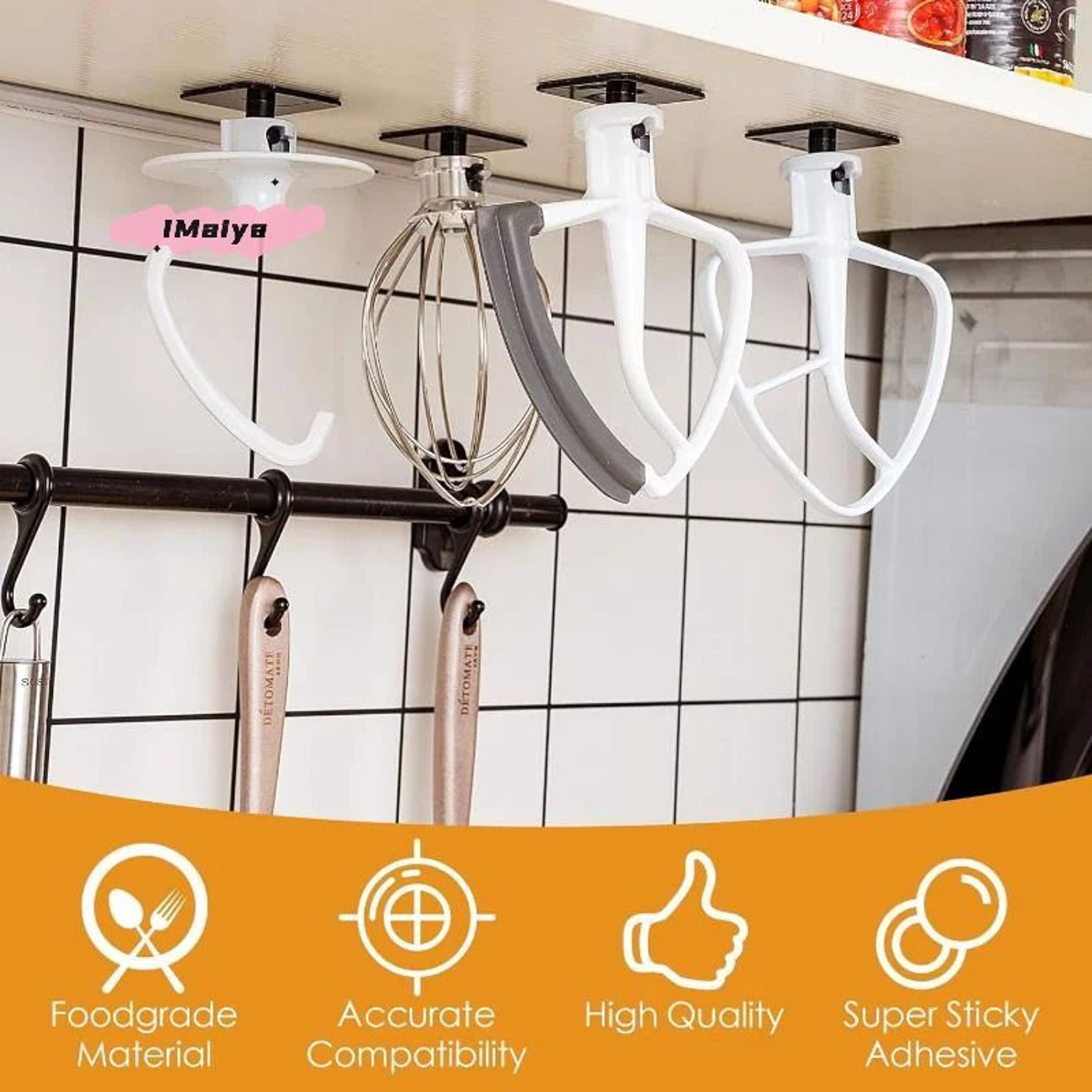 Stand Mixer Attachment Holder Wall Mount Organizer Hooks 3