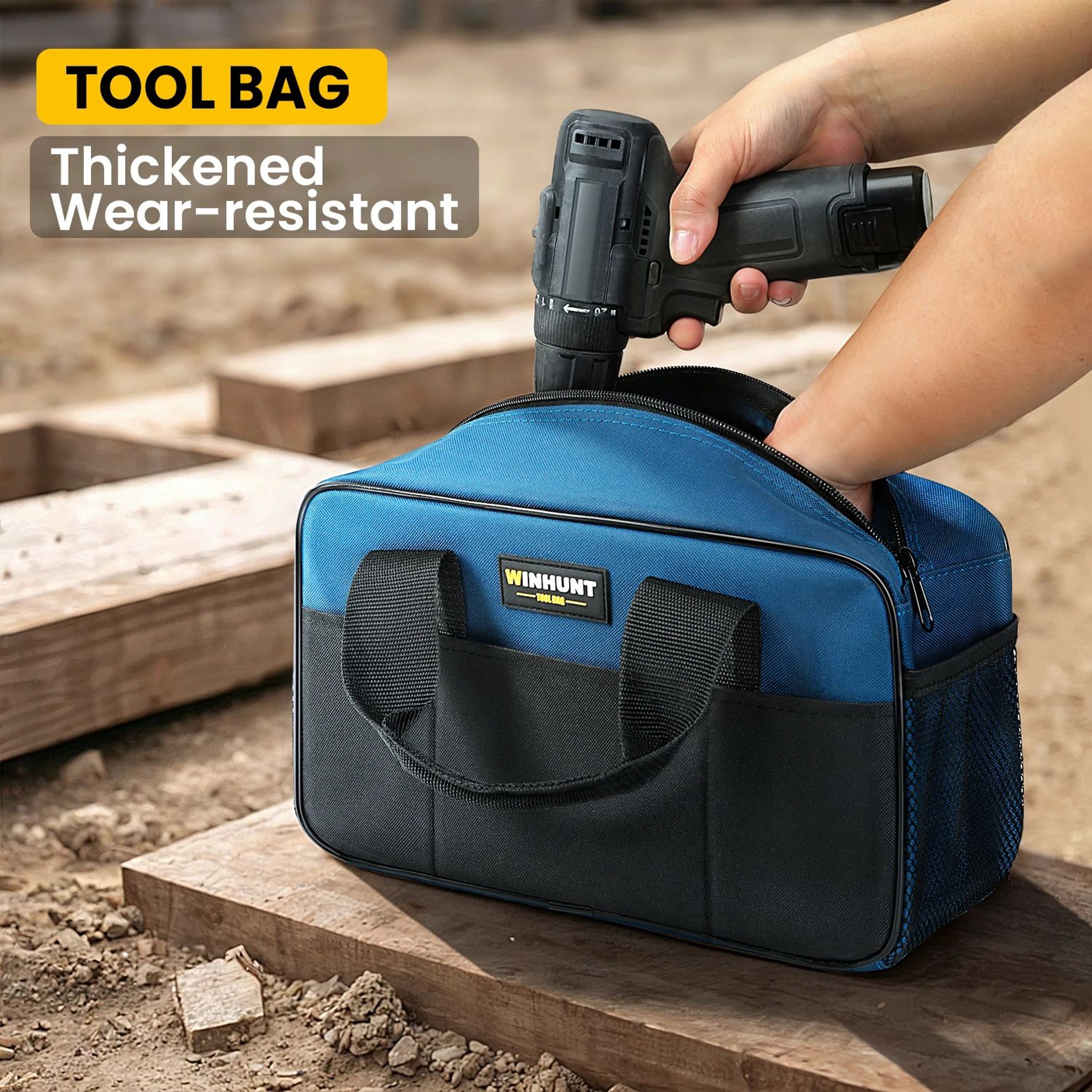 Heavy Duty Tool Tote Bag 14 Inch Wide Mouth Tool Storage Bag 1