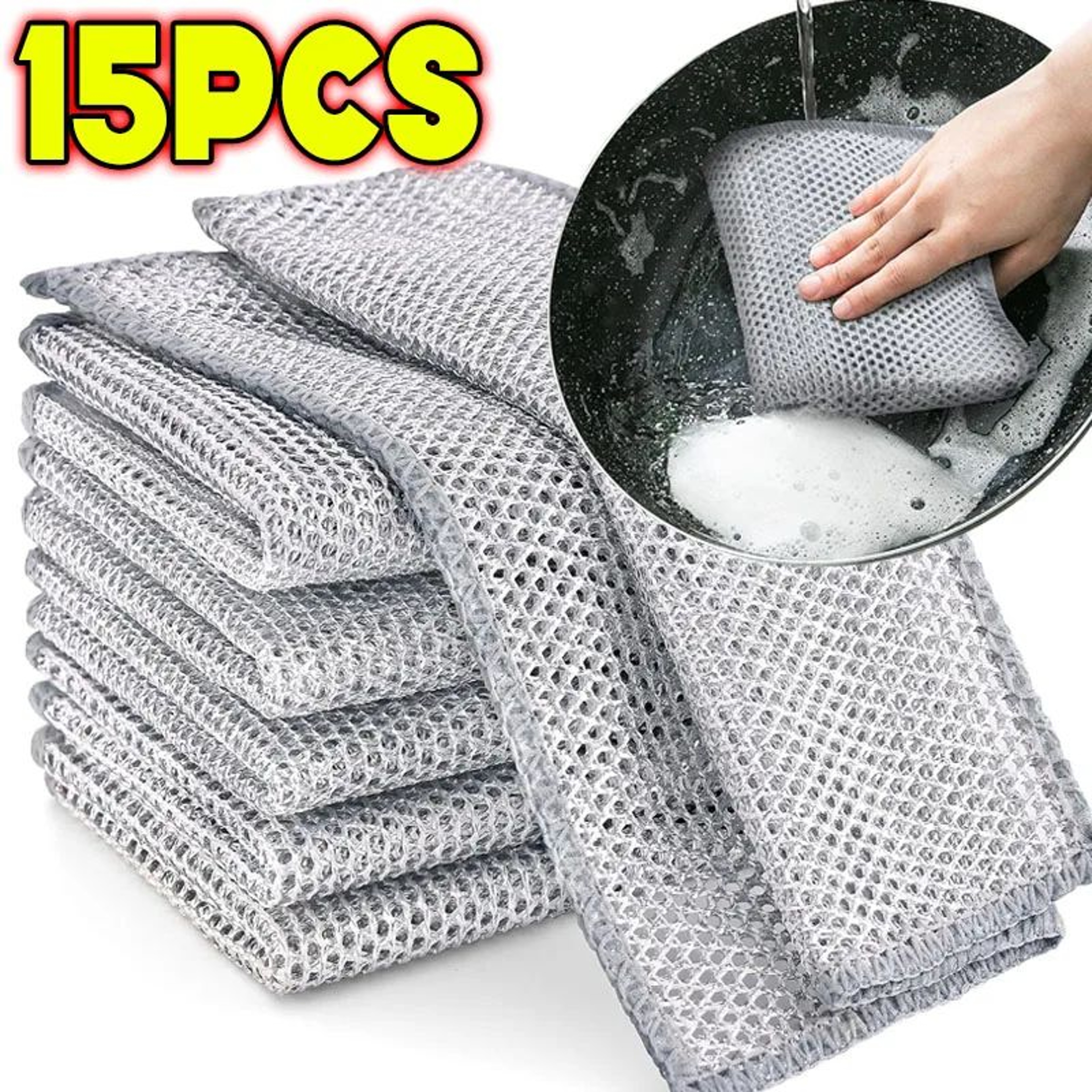 Magic Steel Wire Cleaning Cloth Double Sided Reusable Kitchen Scrub Cloth 9