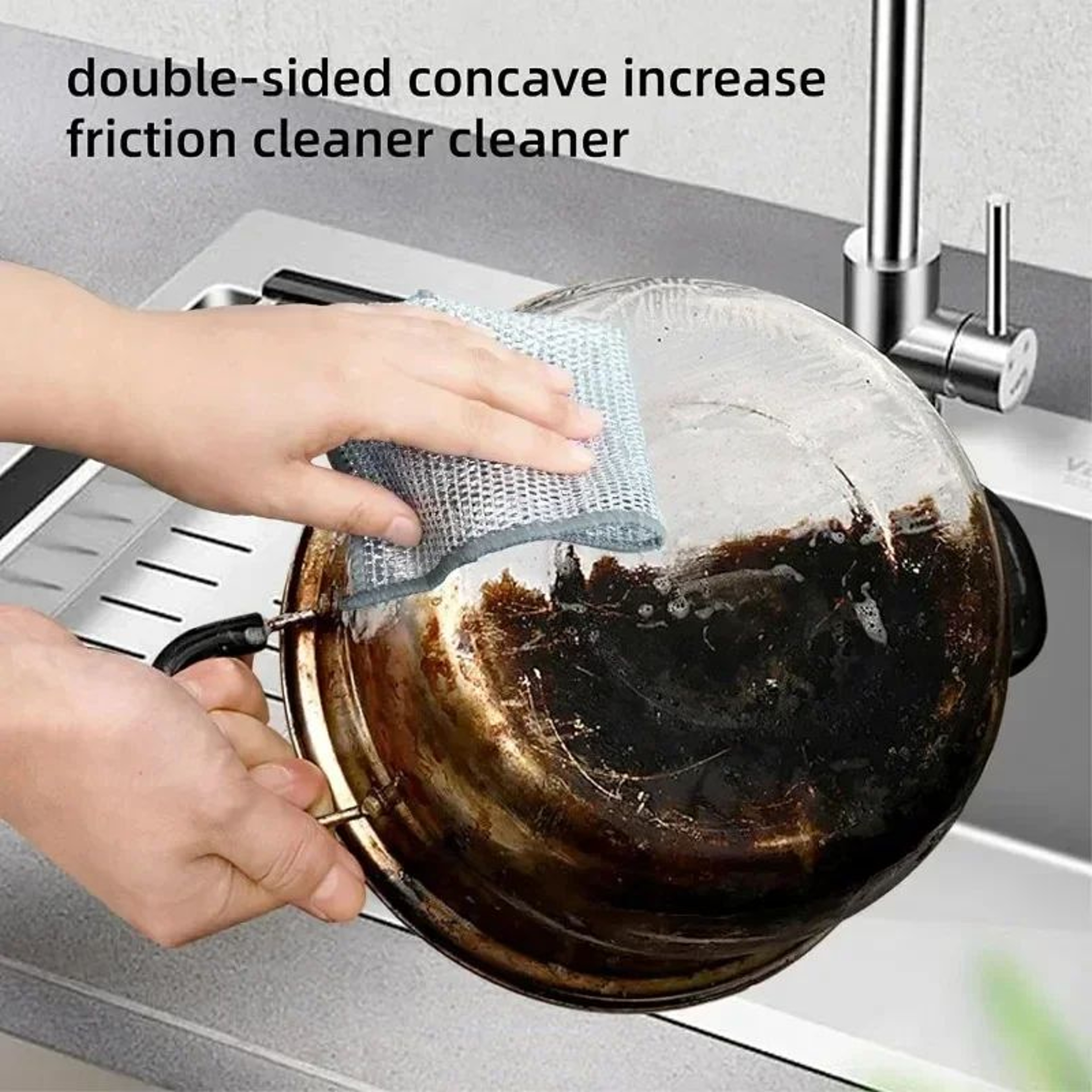 Magic Steel Wire Cleaning Cloth Double Sided Reusable Kitchen Scrub Cloth 2