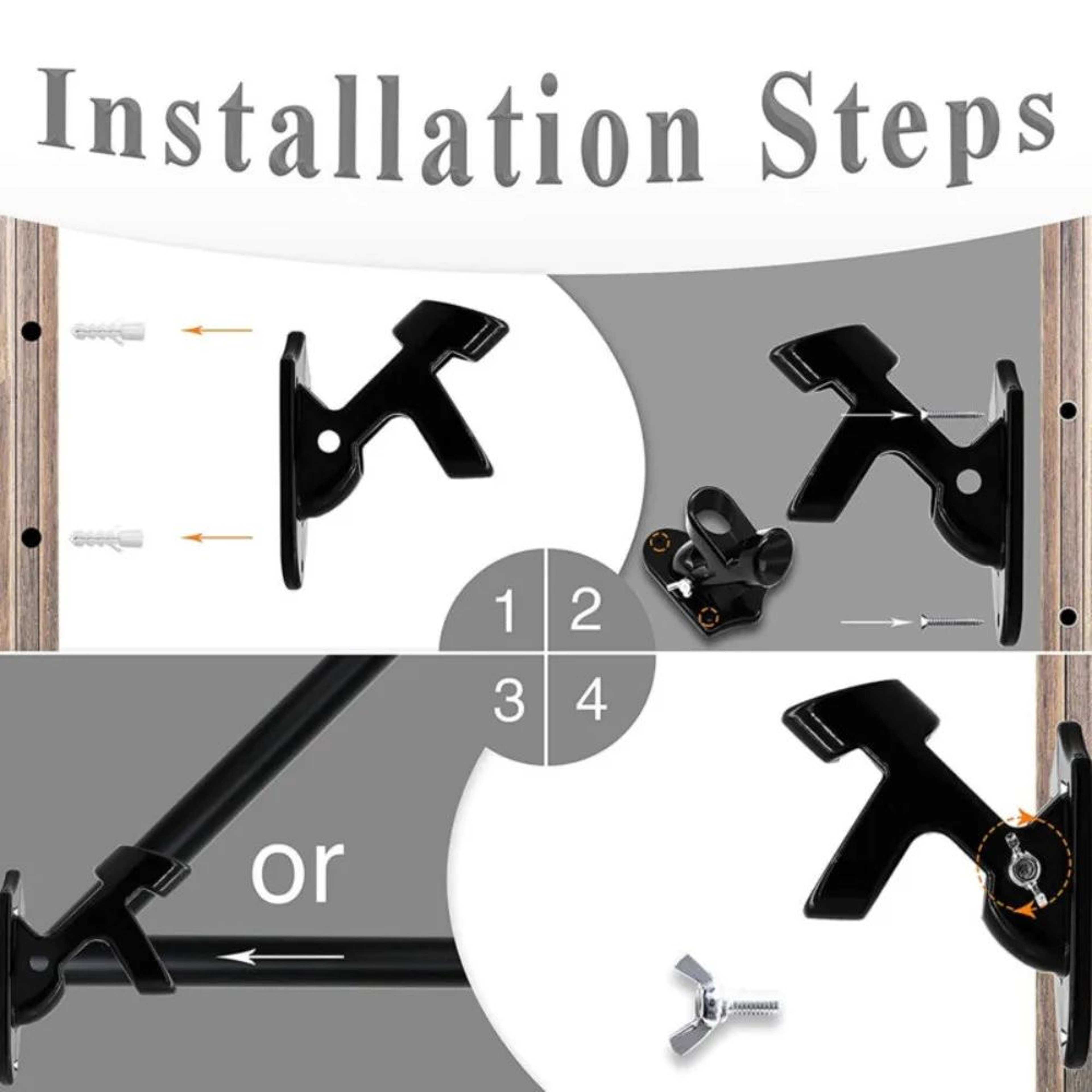 Portable Telescopic Flag Pole Wall Mount Banner Pole Kit 1