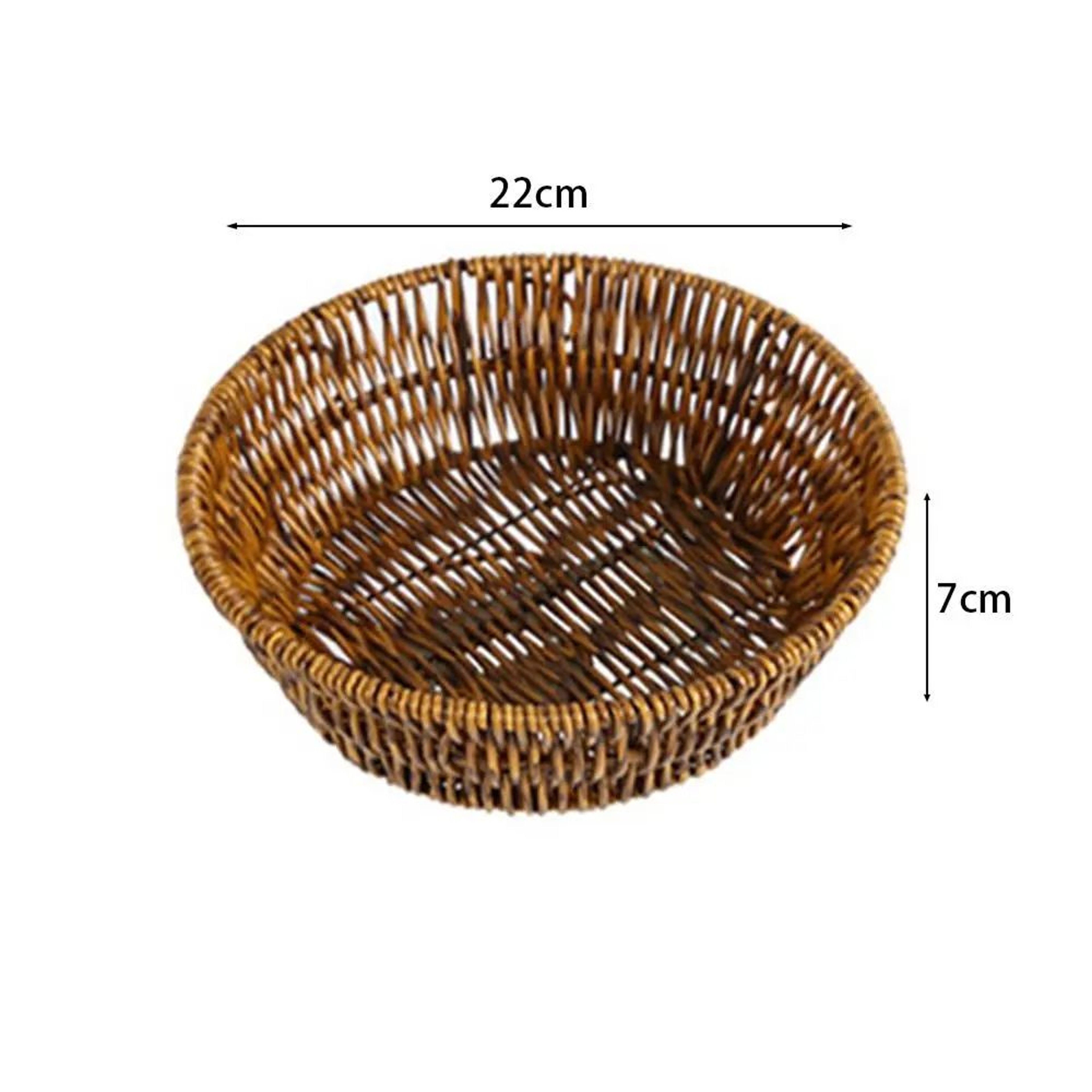 Handwoven Rattan Bread Basket Fruit And Serving Tray 6