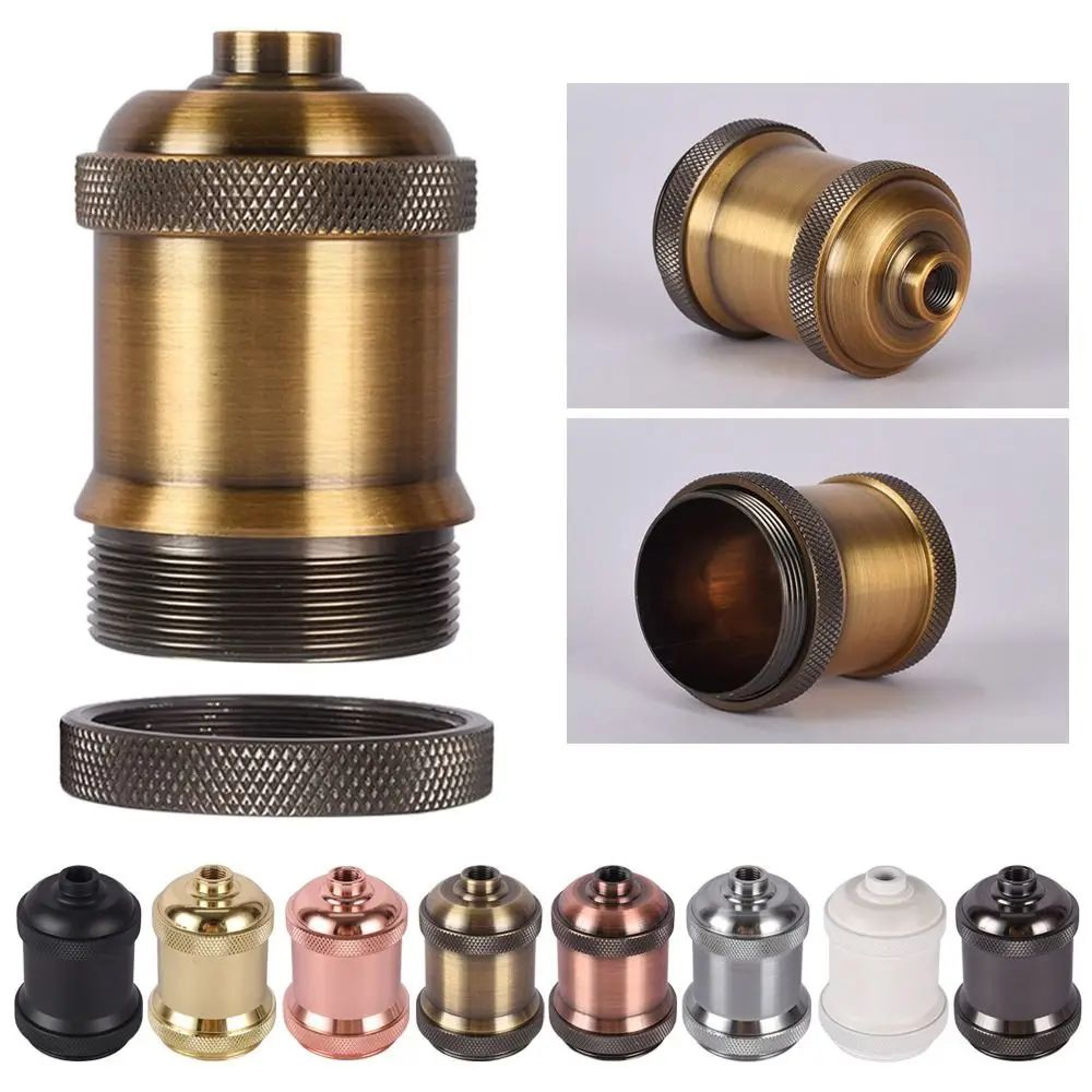 Vintage E27 Light Bulb Socket Antique Lamp Holder For Home Decor 3