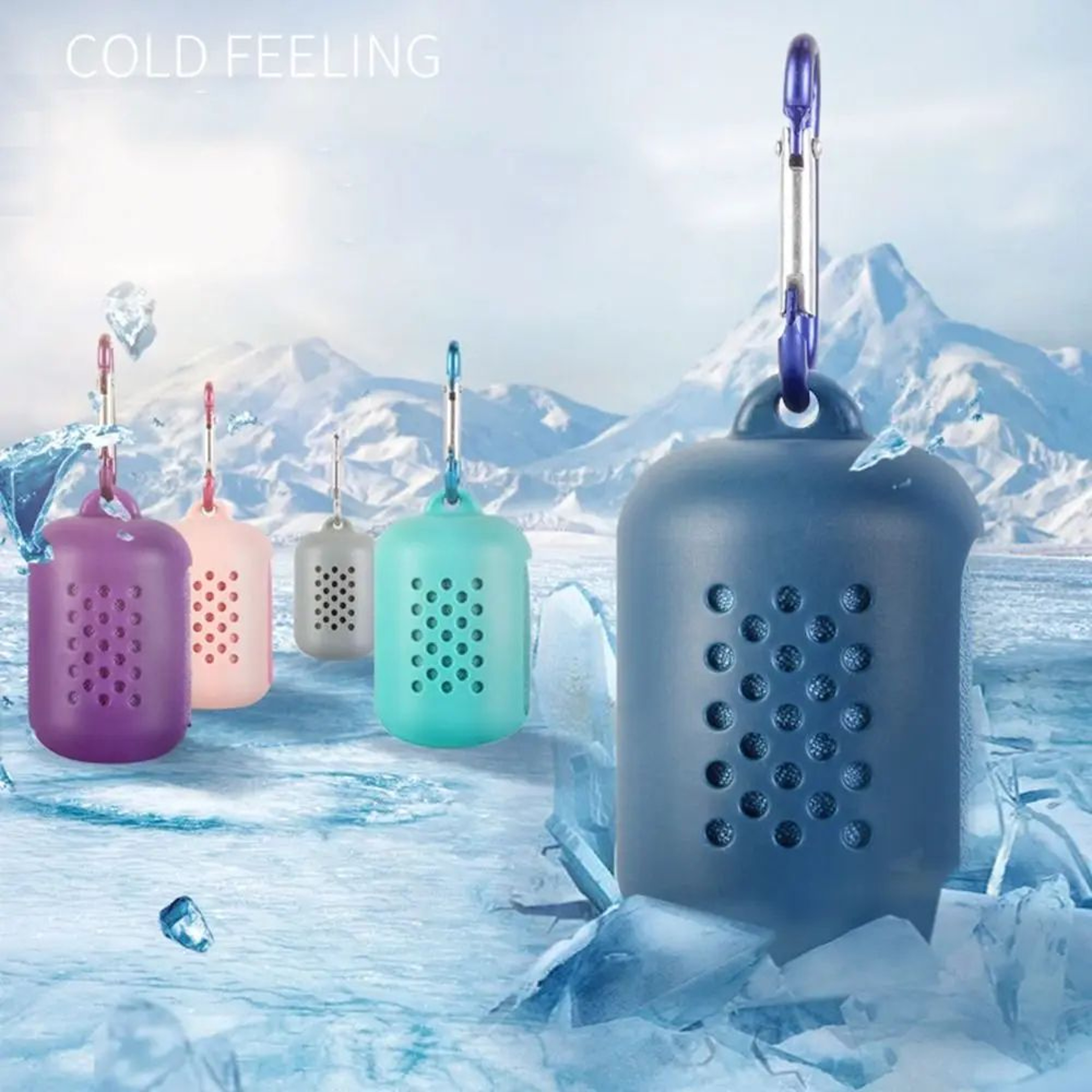 Quick Dry Cooling Towel With Silicone Case Microfiber Sports Towel 3