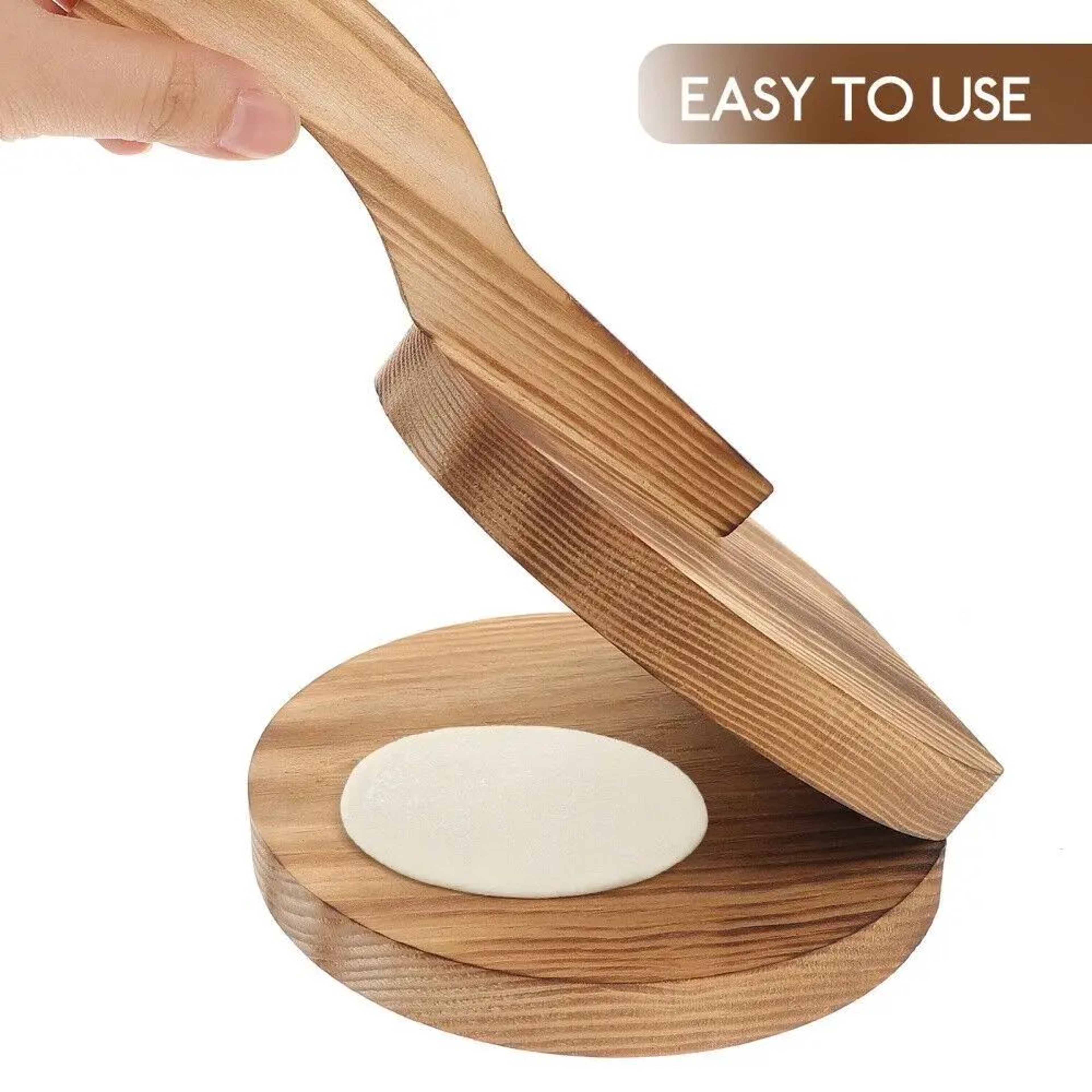 Wooden Dumpling Wrapper Press Manual Dough Press 3