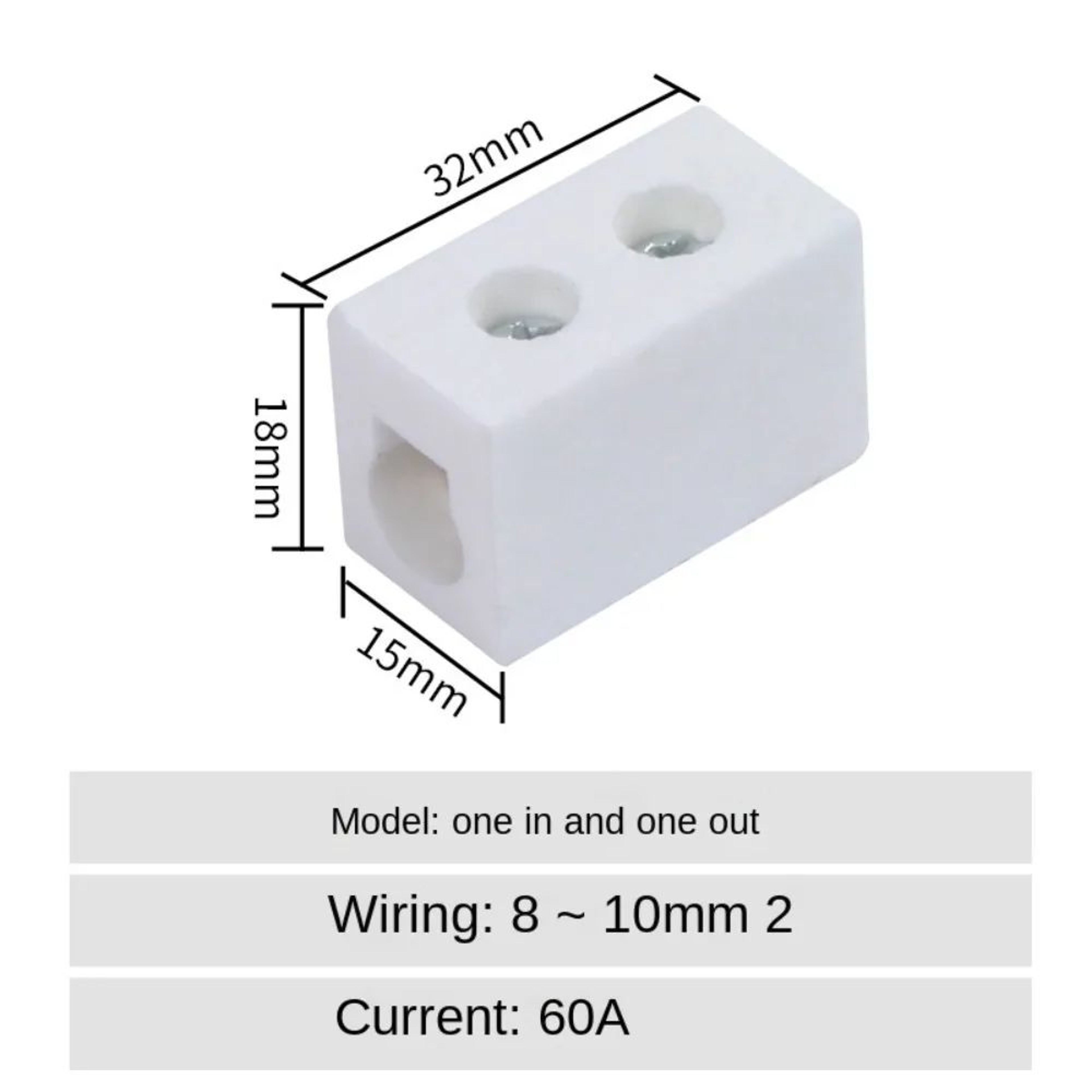 High Temperature Ceramic Wire Connector Terminal Block Screw Wiring Connector 11