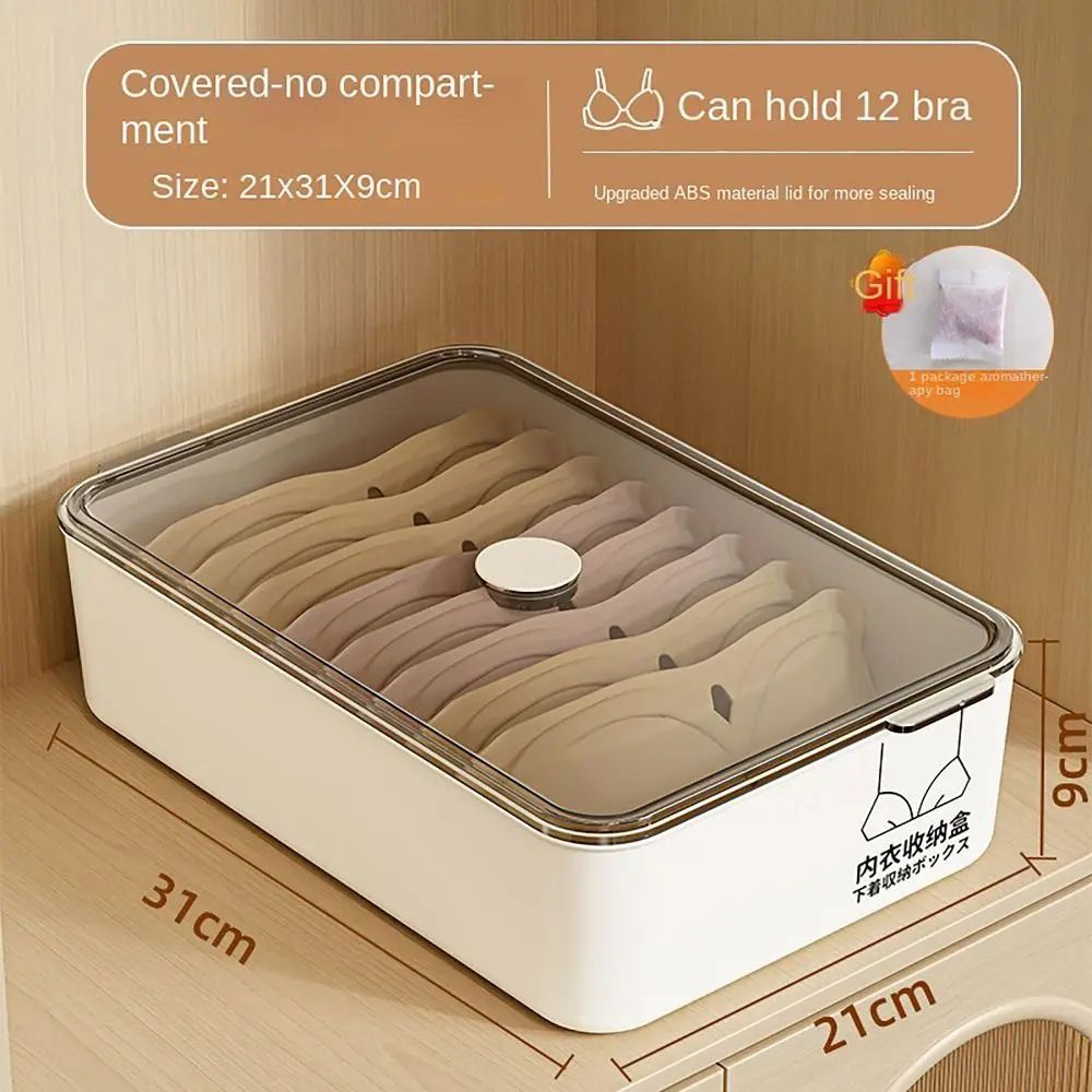 Underwear Storage Box With Lid Stackable Sock 11