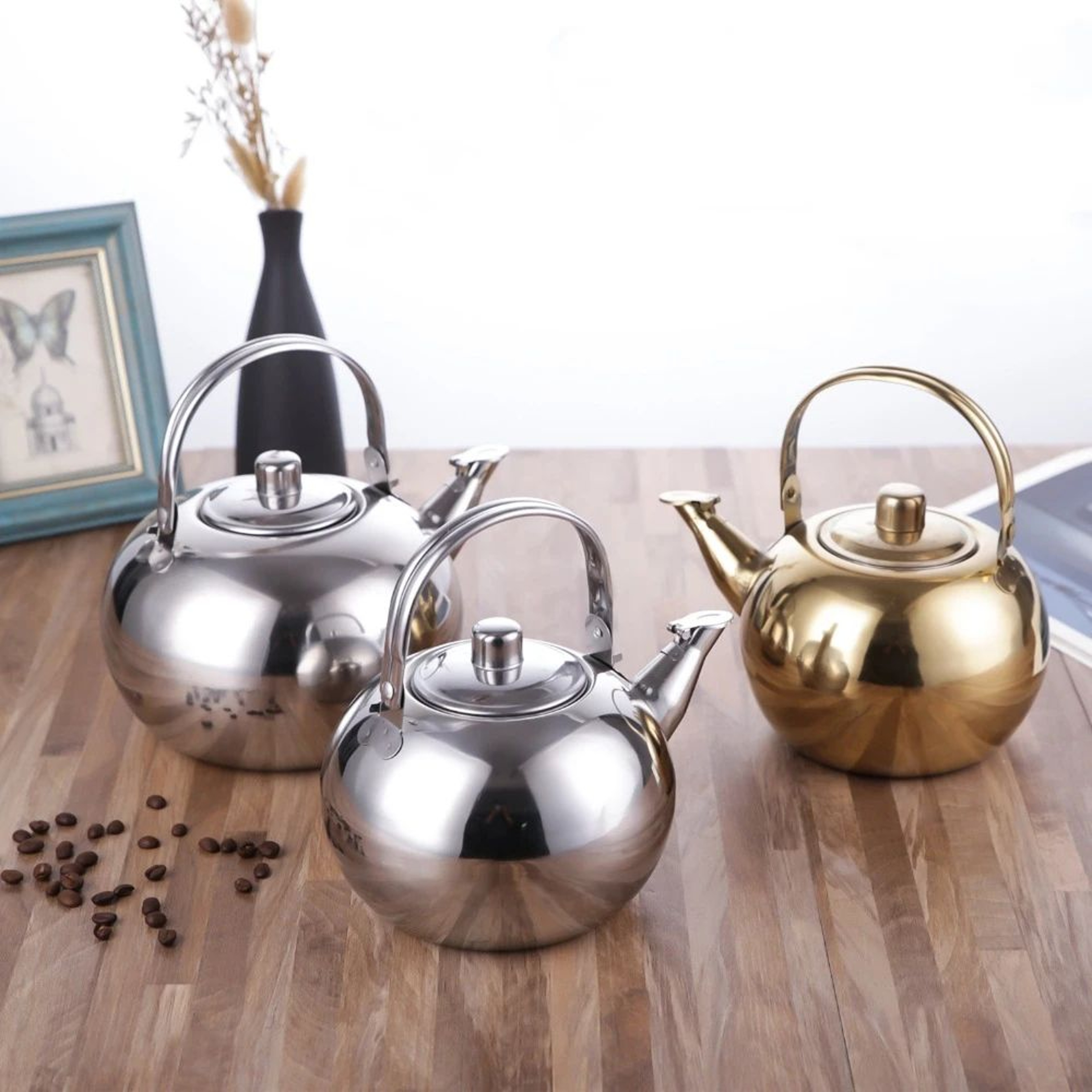 Stainless Steel Tea Kettle With Infuser Large Capacity Tea And Coffee Pot 0