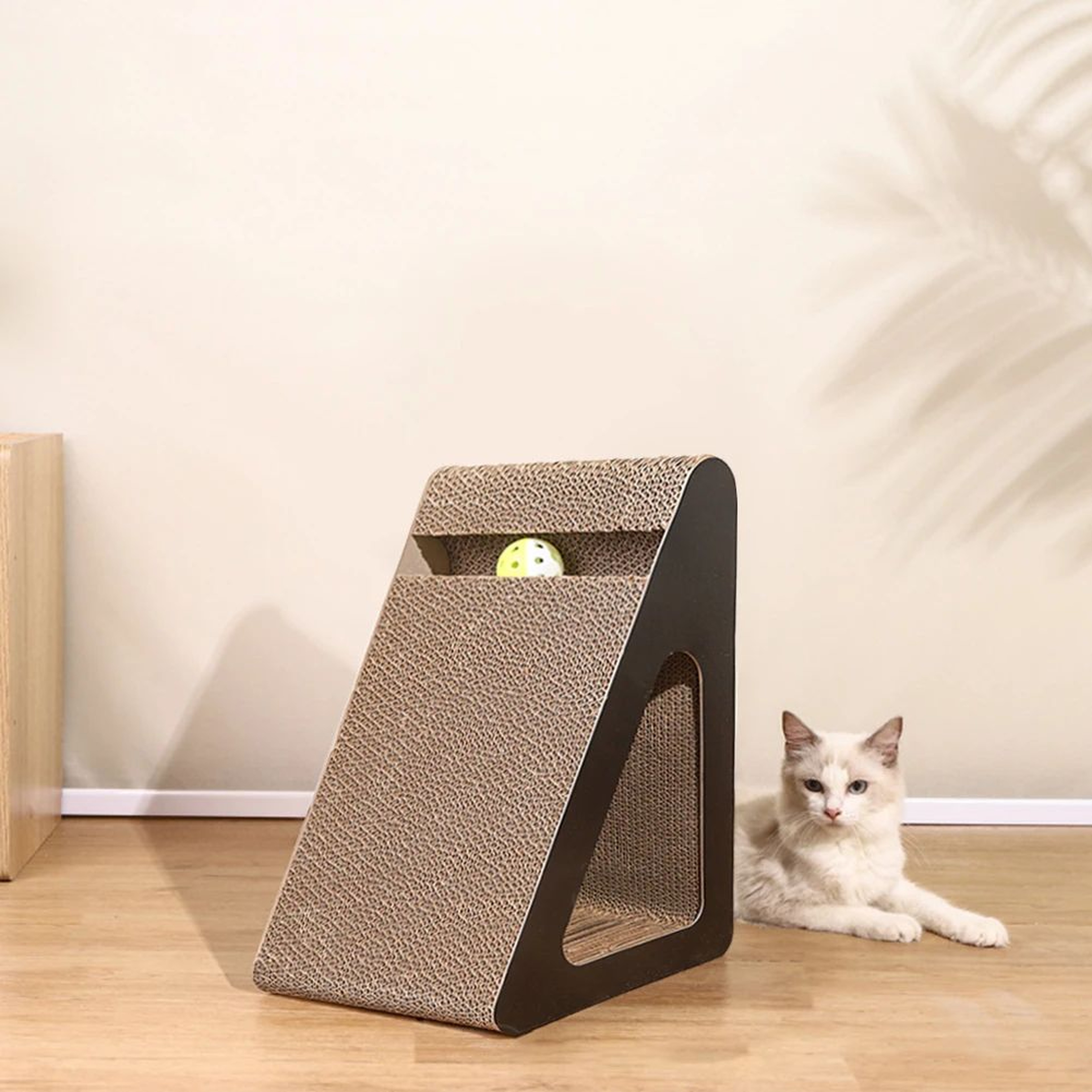 Cat Scratching Board With Rotating Ball Interactive Scratcher Toy For Indoor Cats 4