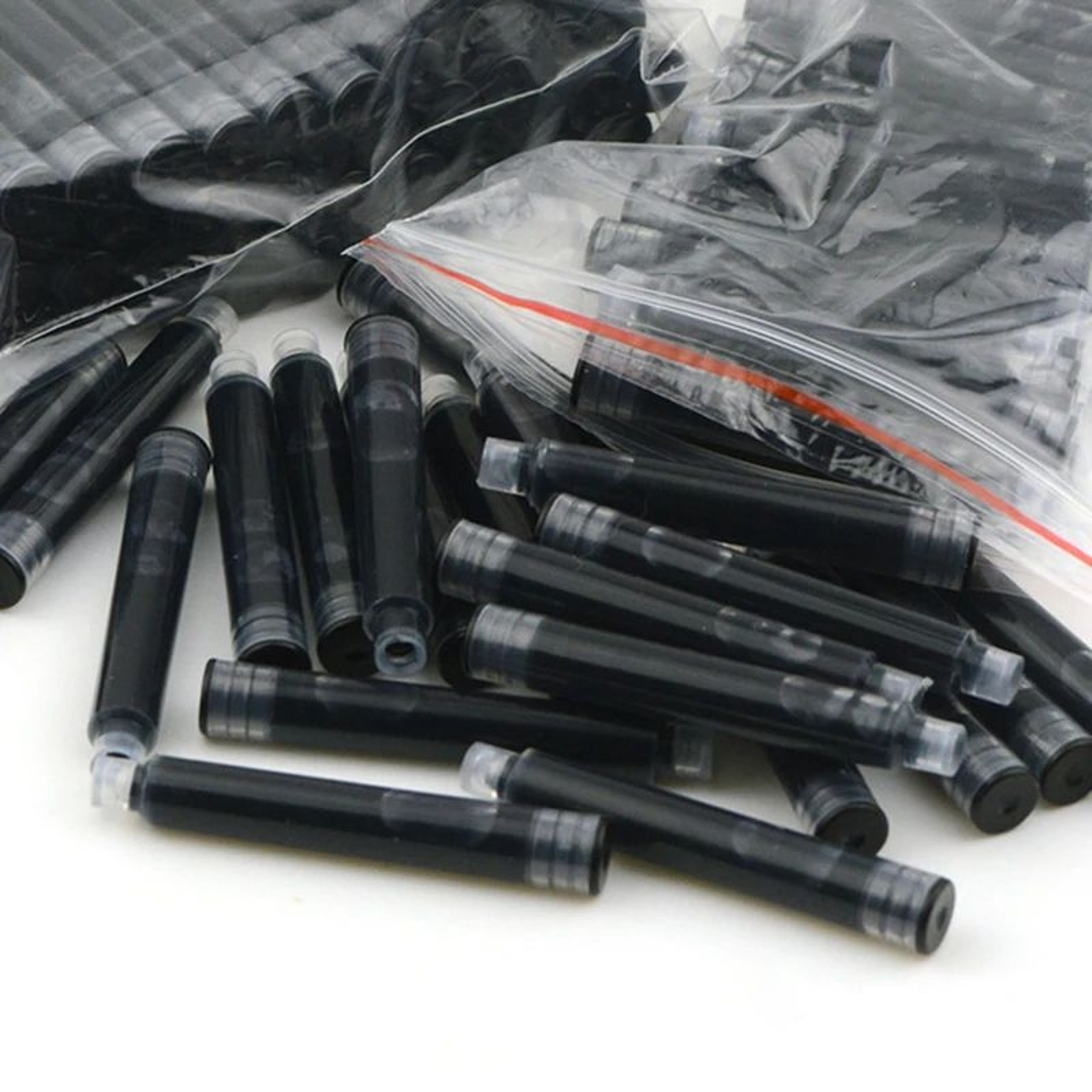 50 Piece Black Metal Fountain Pen Set With Ink Converter For Office School And Business 0