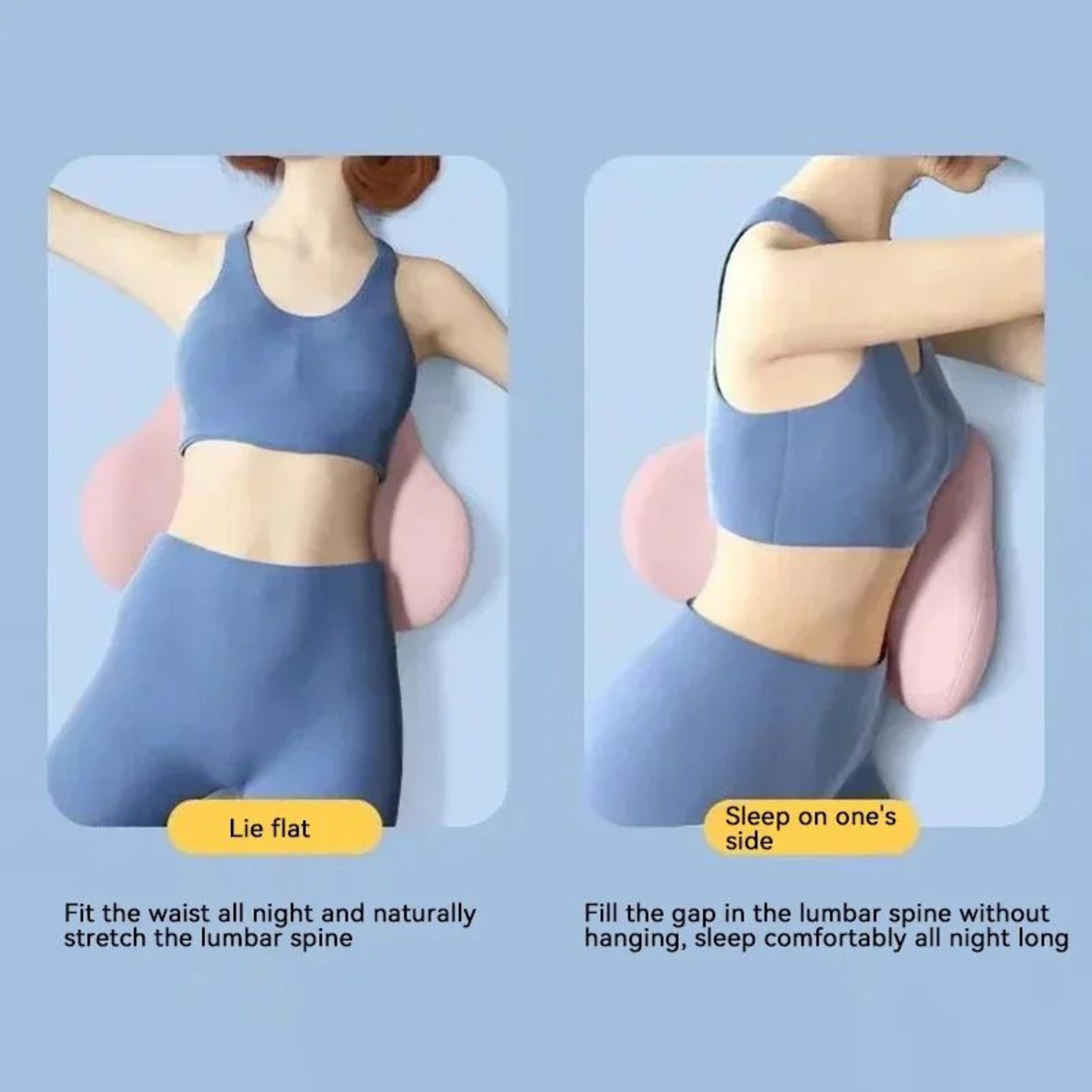 Memory Foam Lumbar Support Pillow Ergonomic Back Cushion For Office Chair Car And Bed 3
