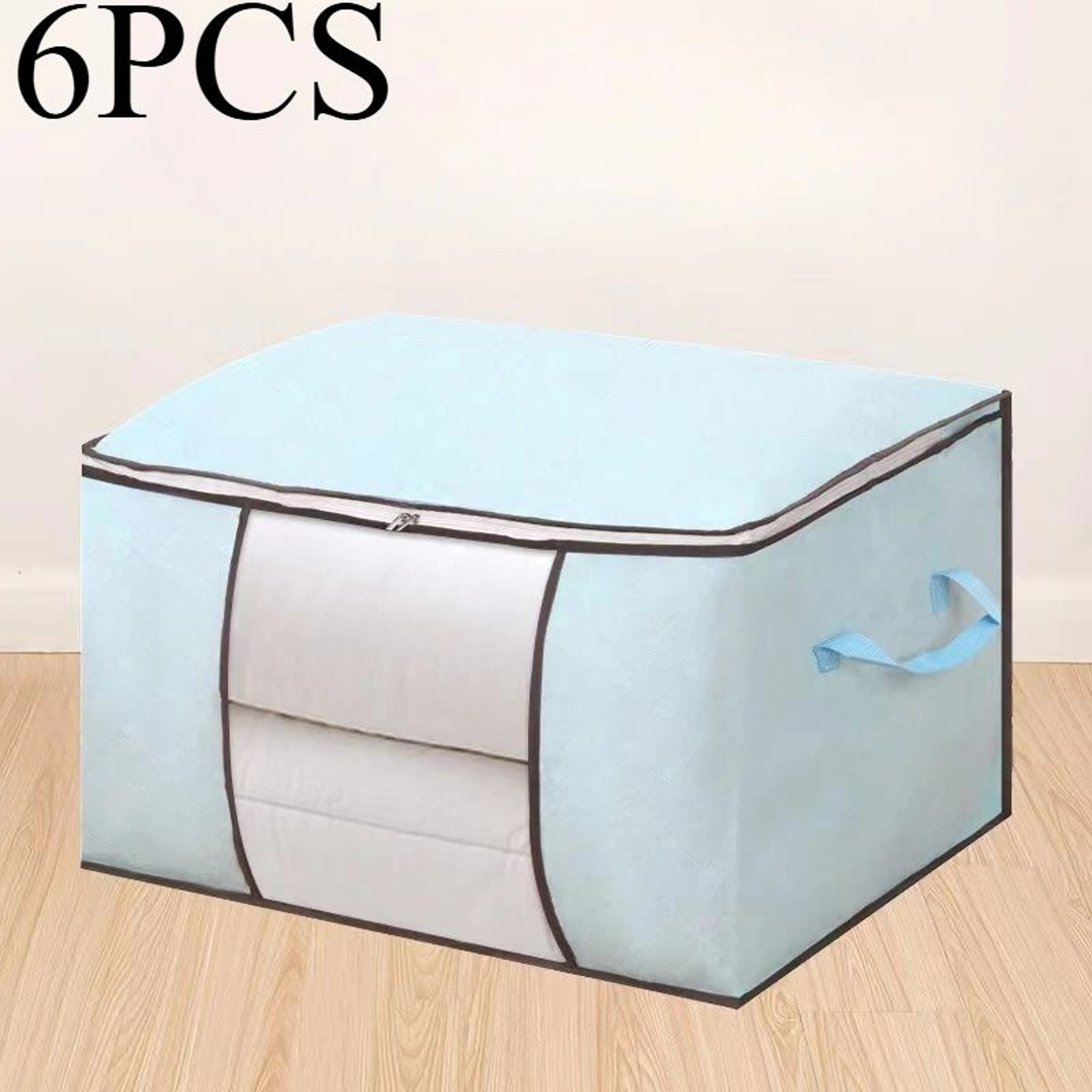 6 Pack Large Storage Bags With Zipper Foldable Clothes Storage Organizer 13