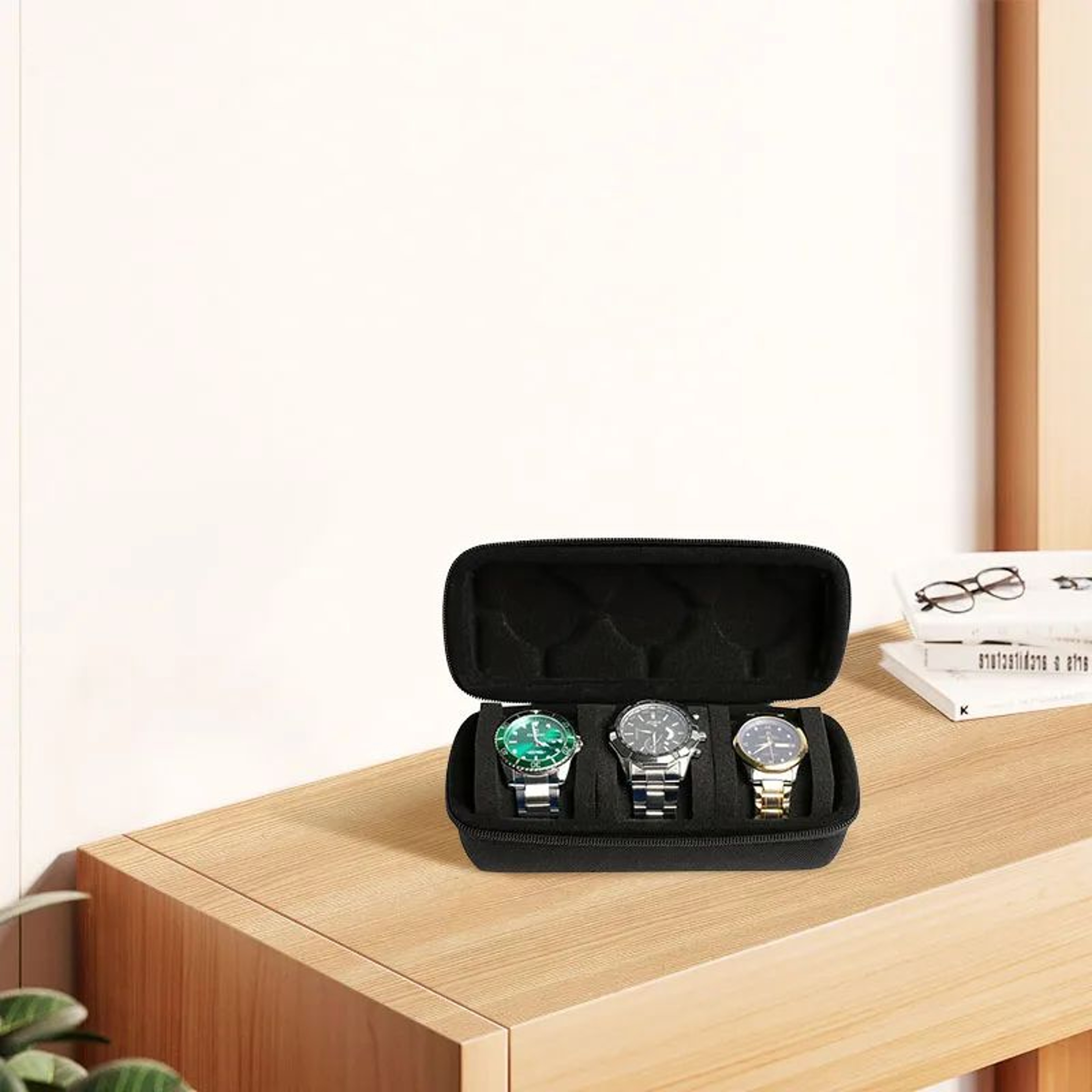 3 Slot Watch Travel Case Hard Shell Watch Storage Organizer Box 1