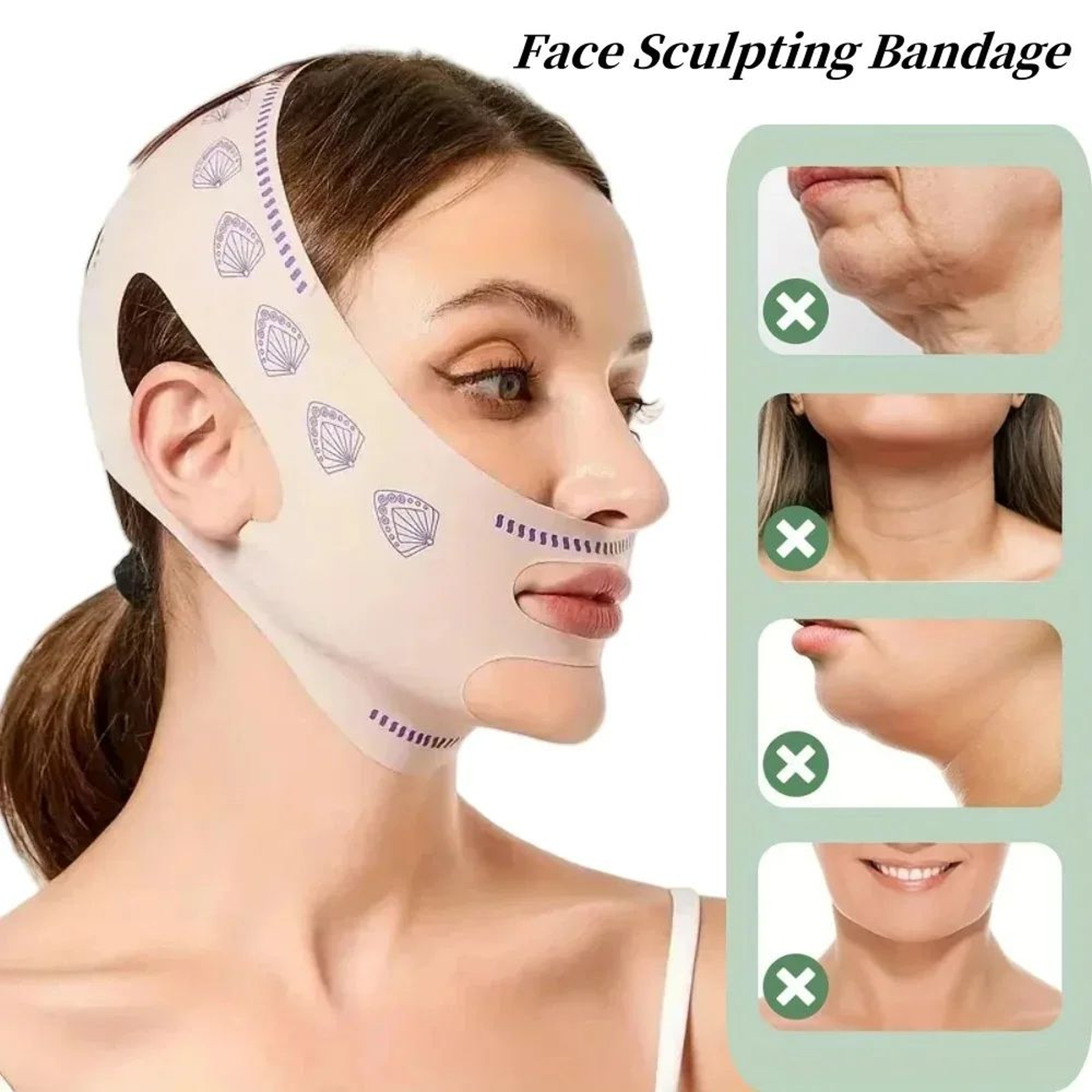 Adjustable V Face Support Mask Reusable Face Shaping Band 0