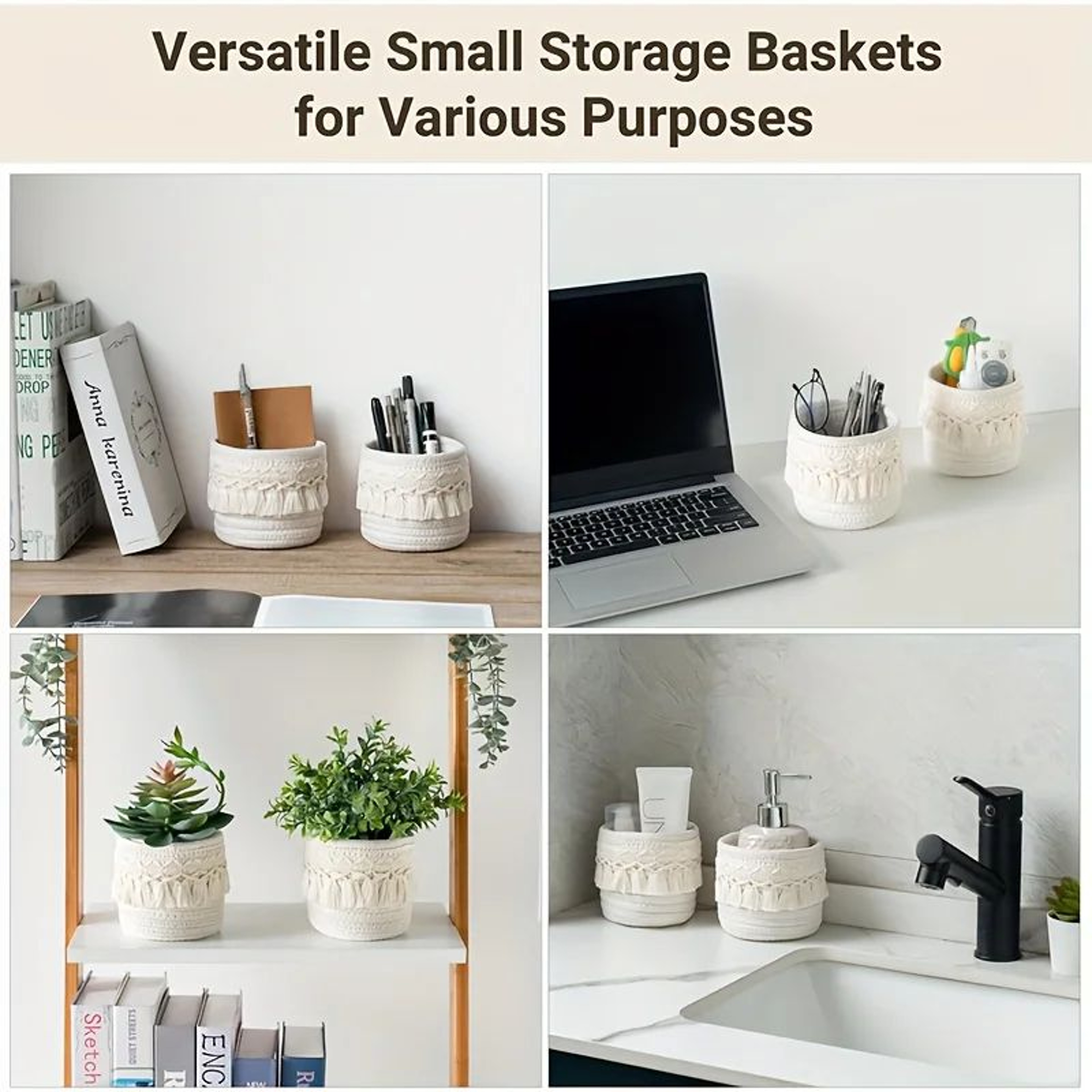 Boho Makeup Brush Holder Storage Basket 3