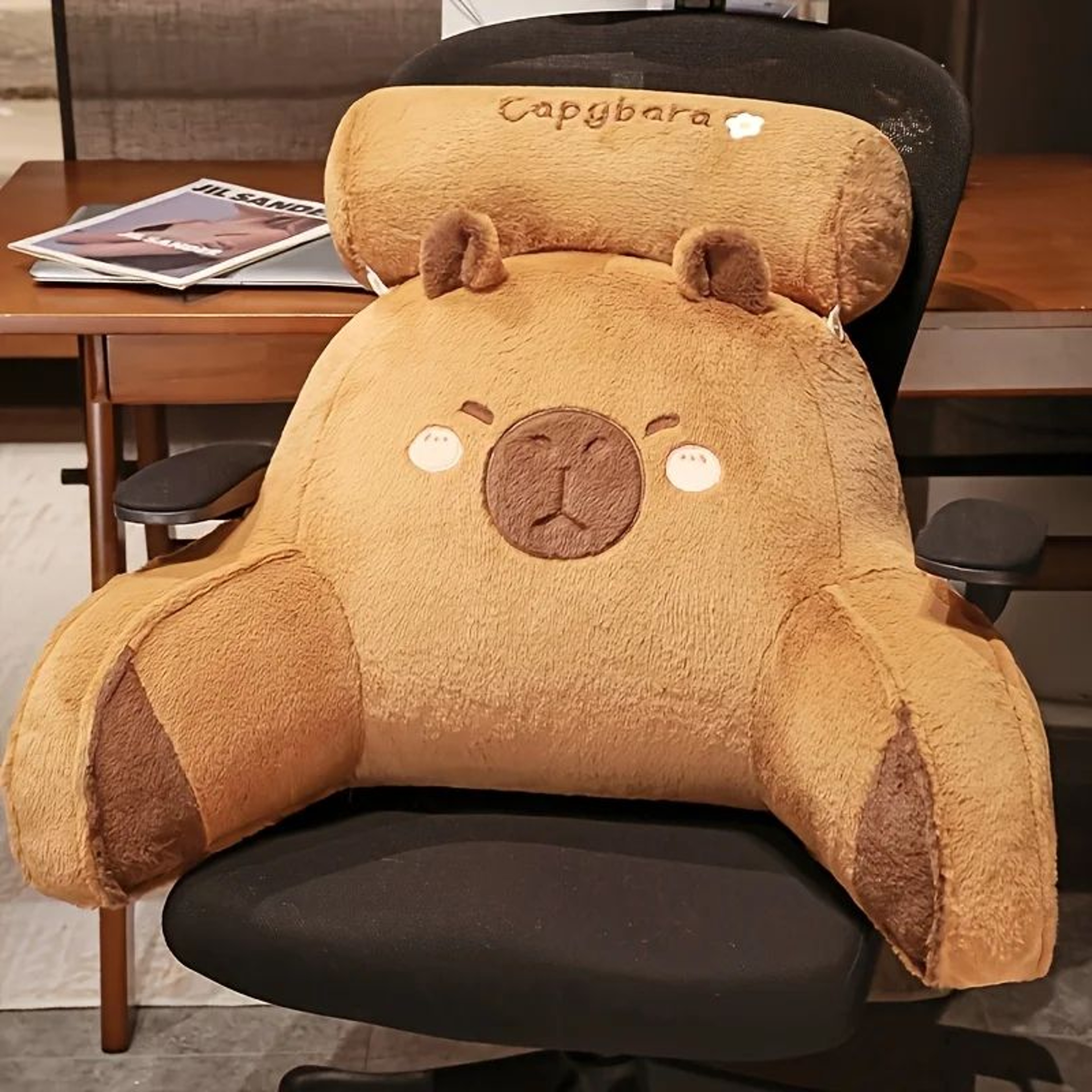 Capybara Reading Pillow Backrest Cushion 1