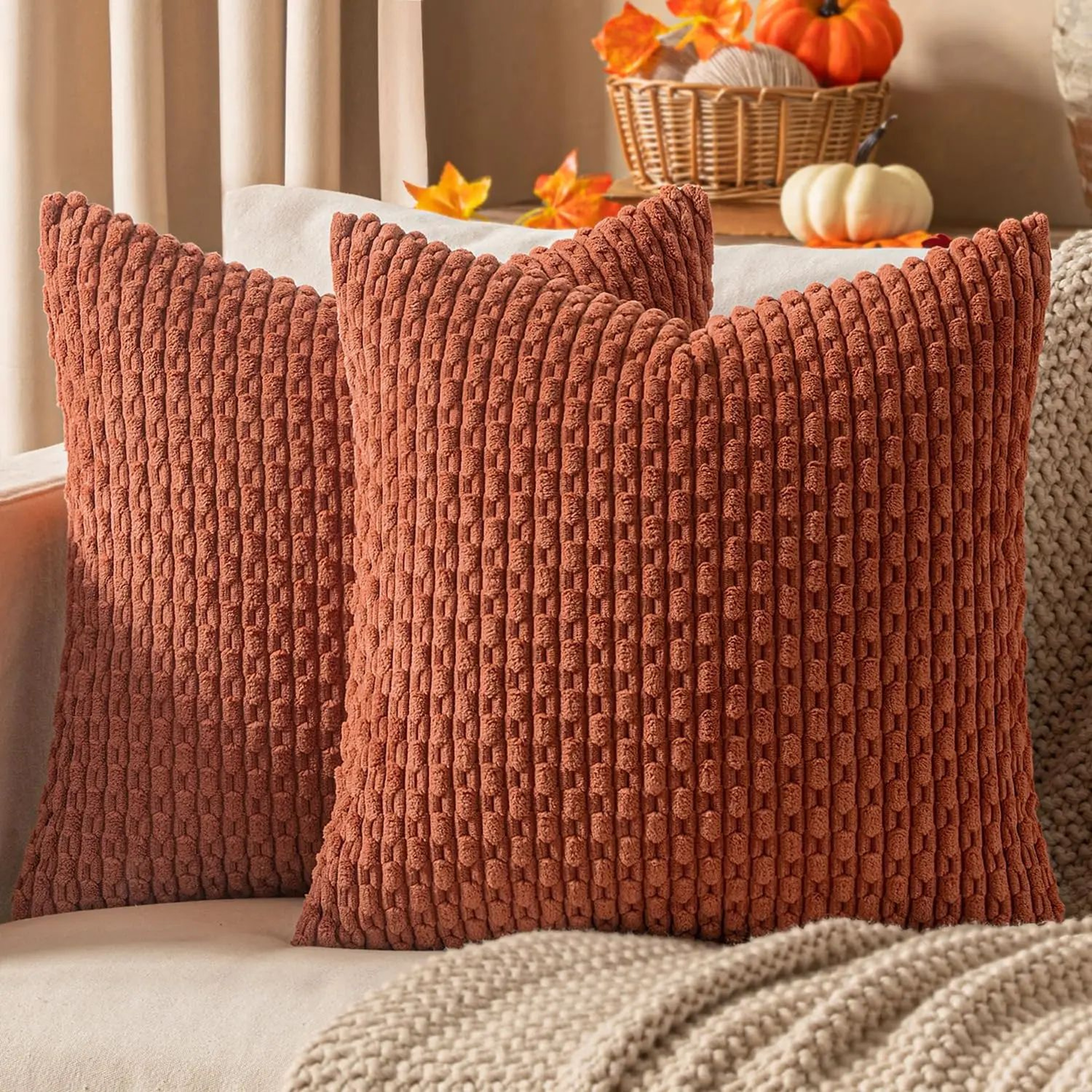 Boho Striped Throw Pillow 0