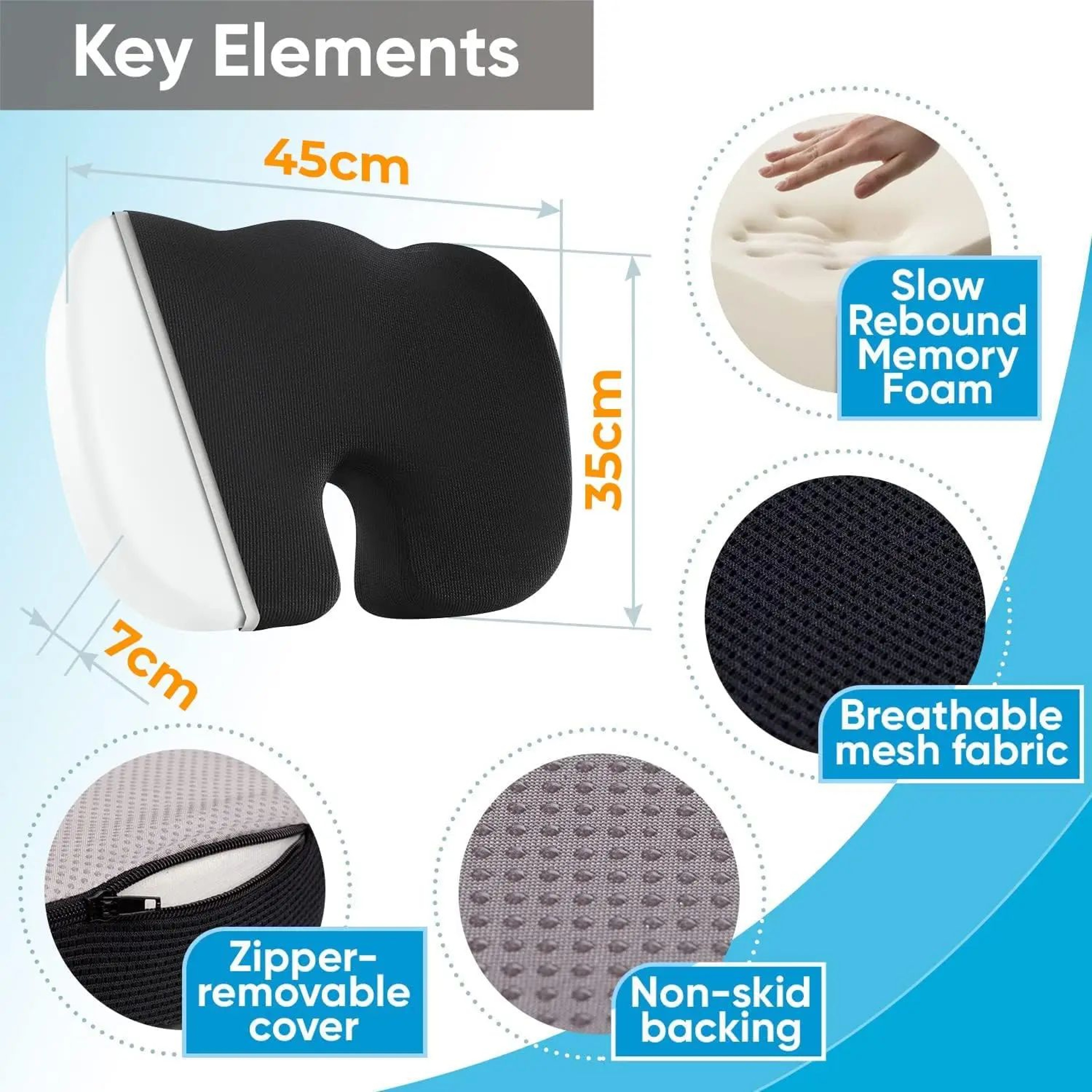 Memory Foam Travel Seat Cushion 1