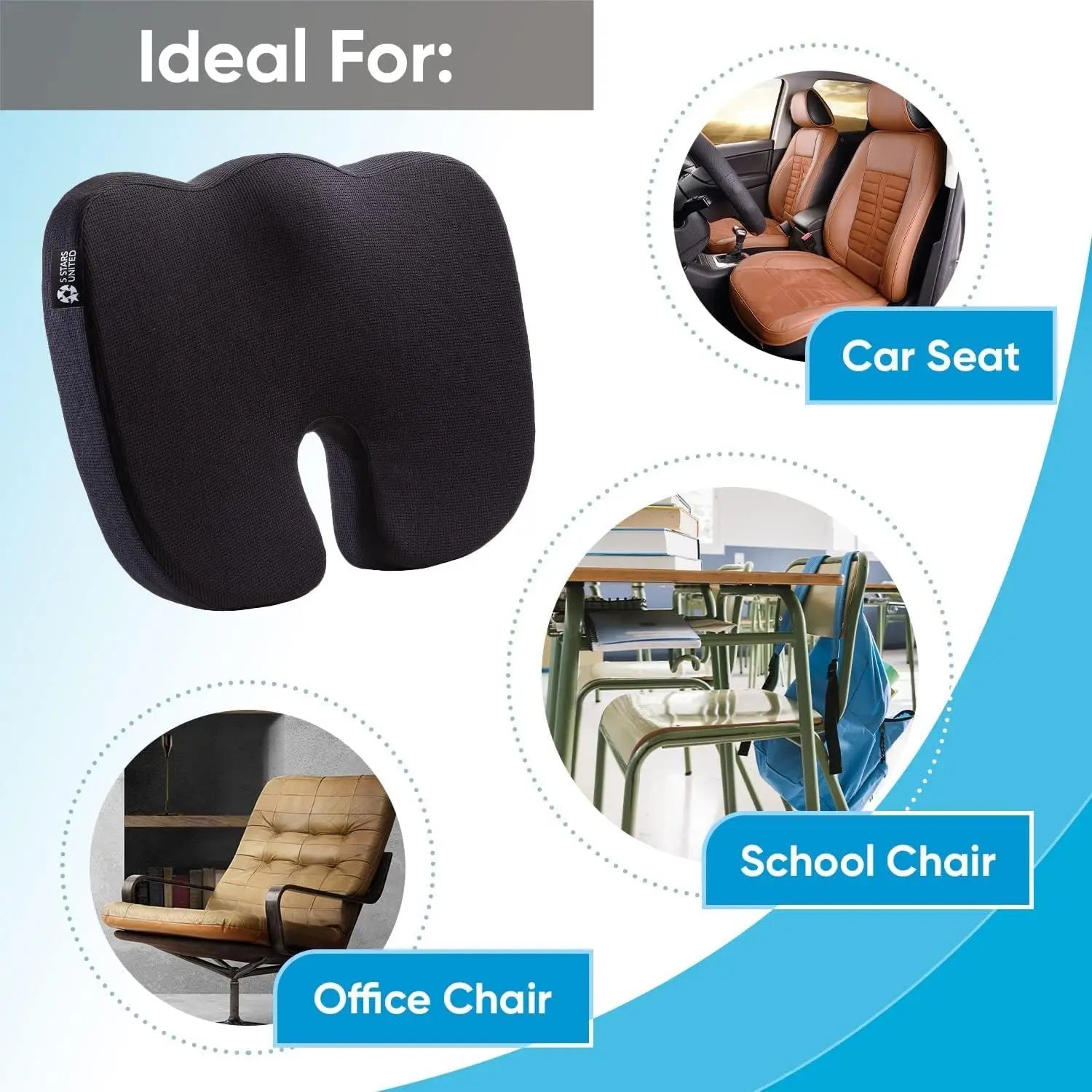 Memory Foam Travel Seat Cushion 5