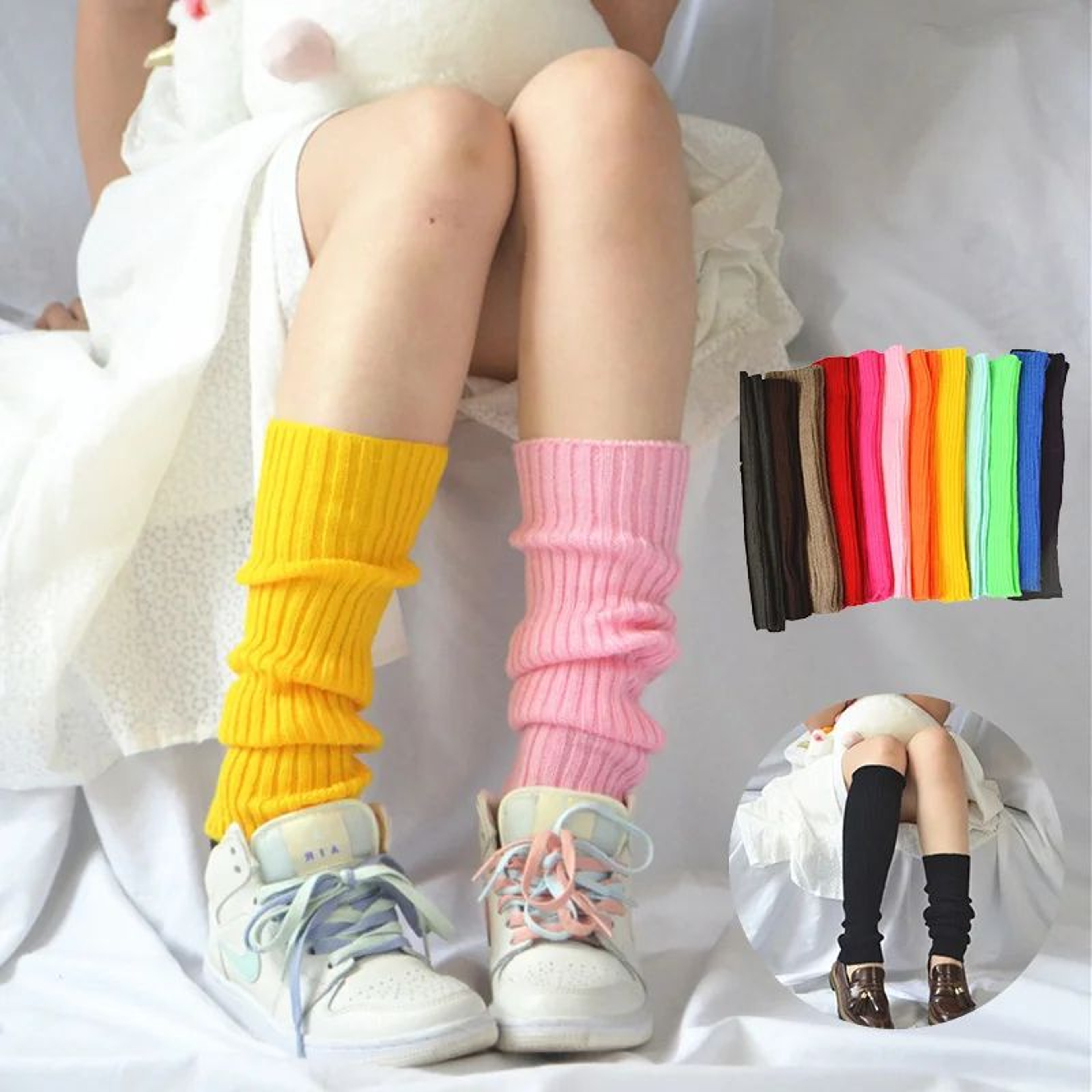Knit Leg Warmers Long Boot Socks Winter Leg Covers 0