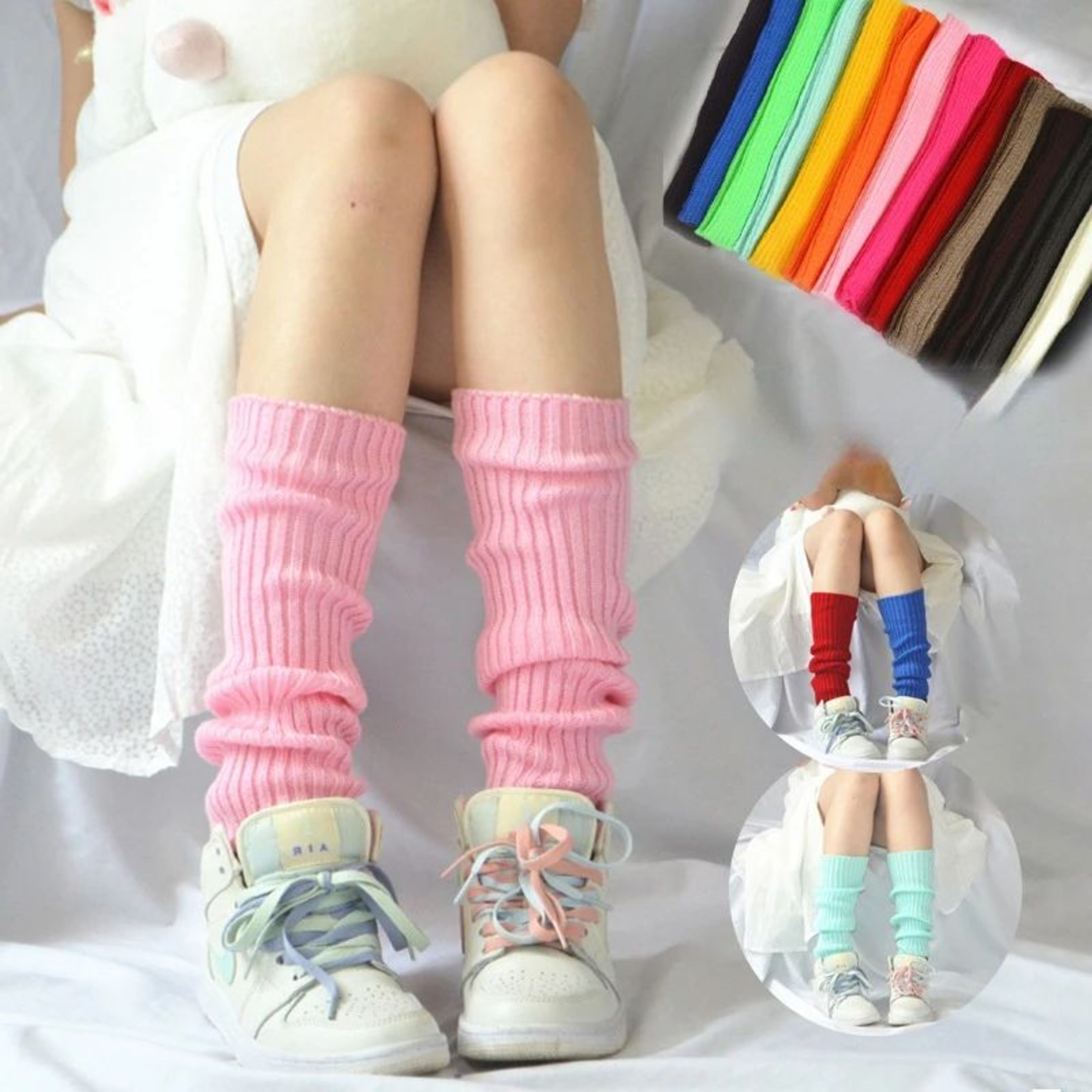 Knit Leg Warmers Long Boot Socks Winter Leg Covers 1