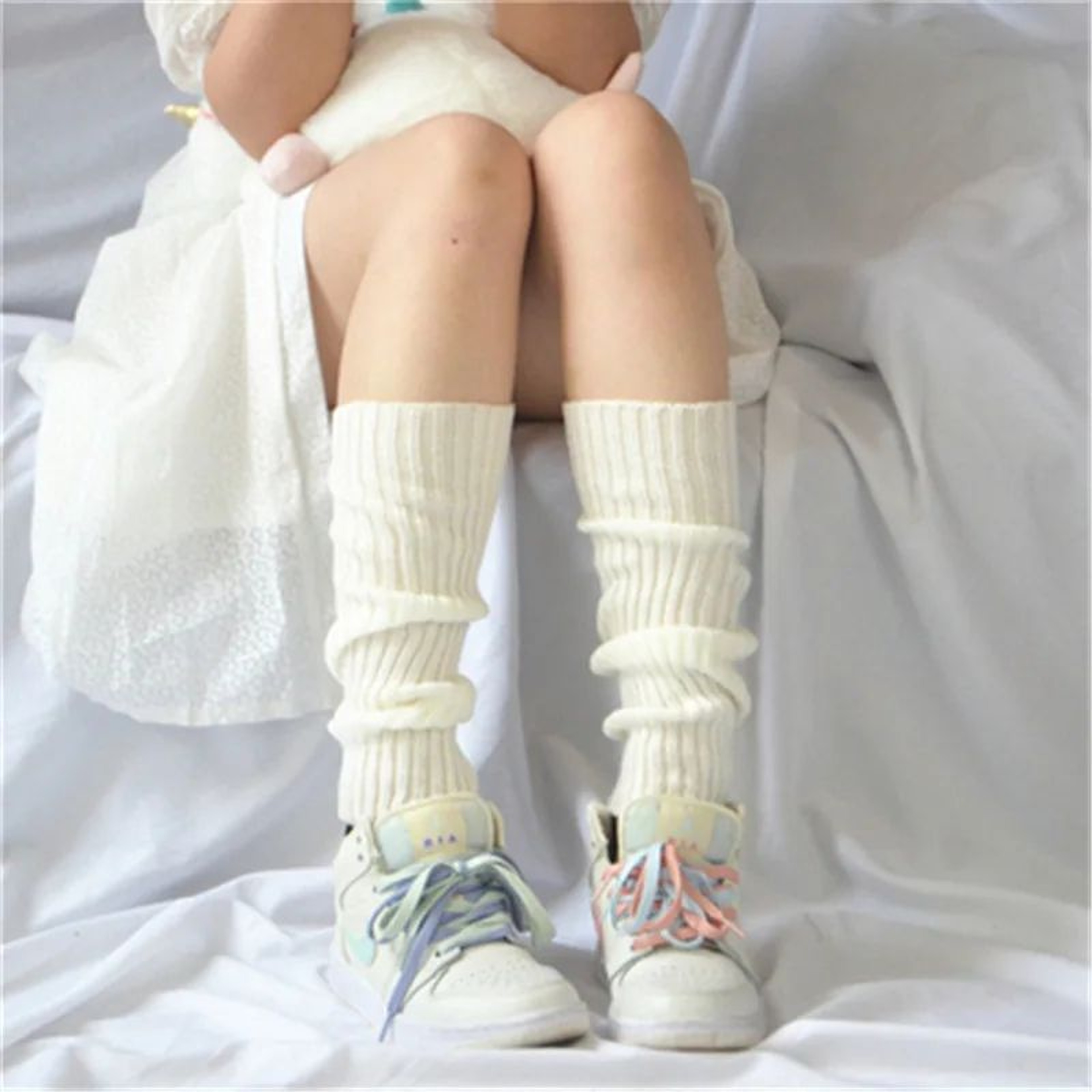 Knit Leg Warmers Long Boot Socks Winter Leg Covers 2