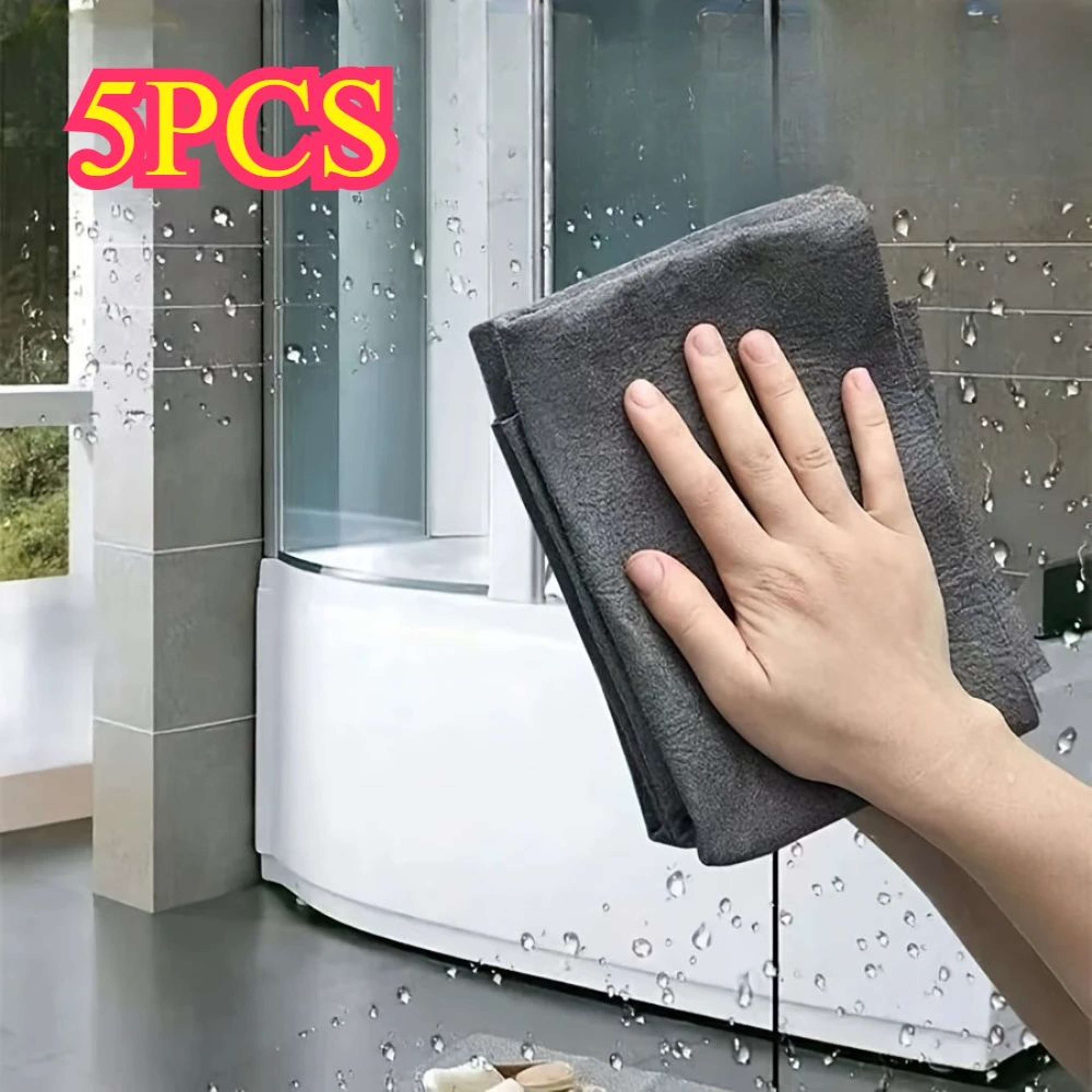 5 Pack Streak Free Glass Cleaning Cloth Microfiber Cleaning Cloth 0