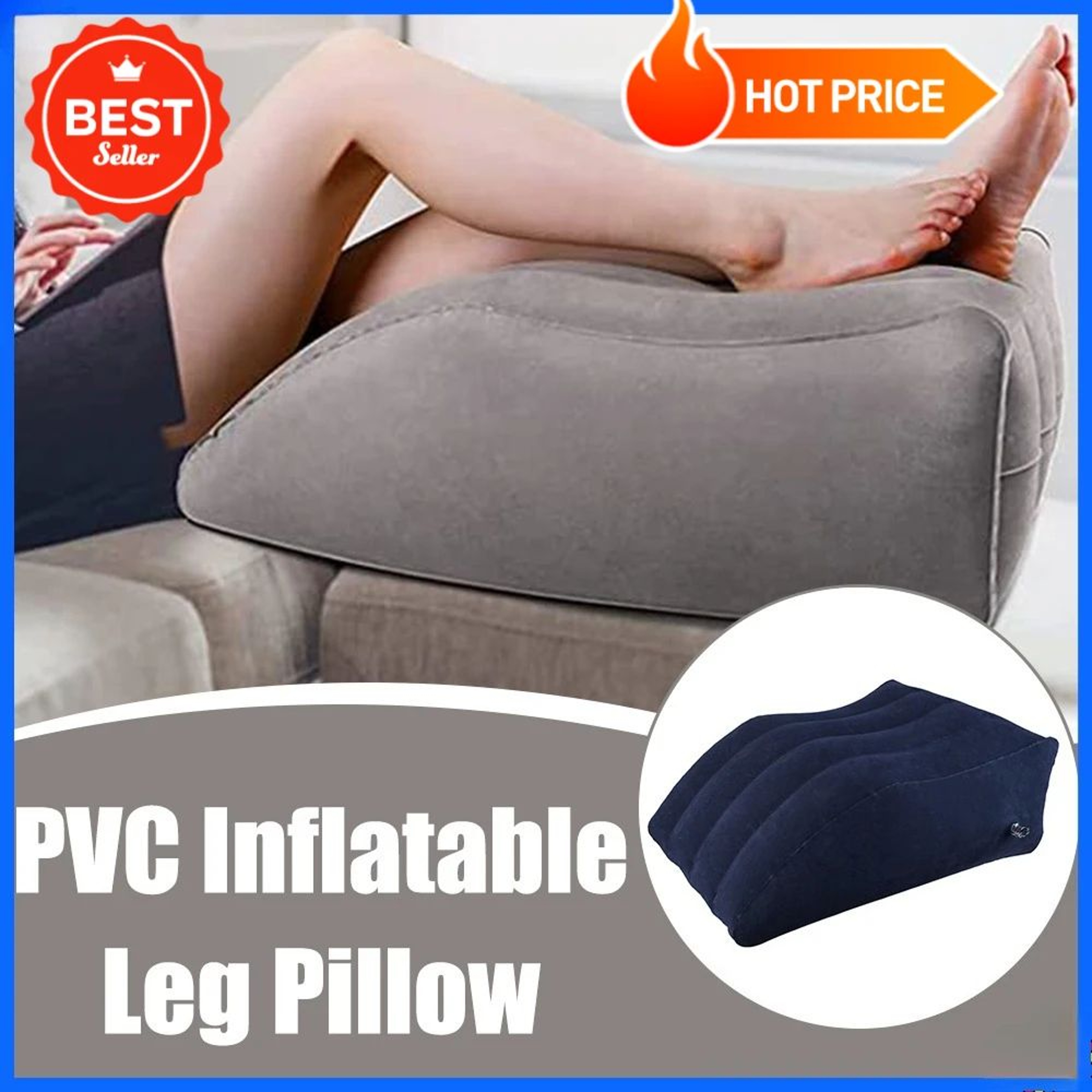 Inflatable Leg Elevation Pillow Adjustable Leg Support Cushion 0