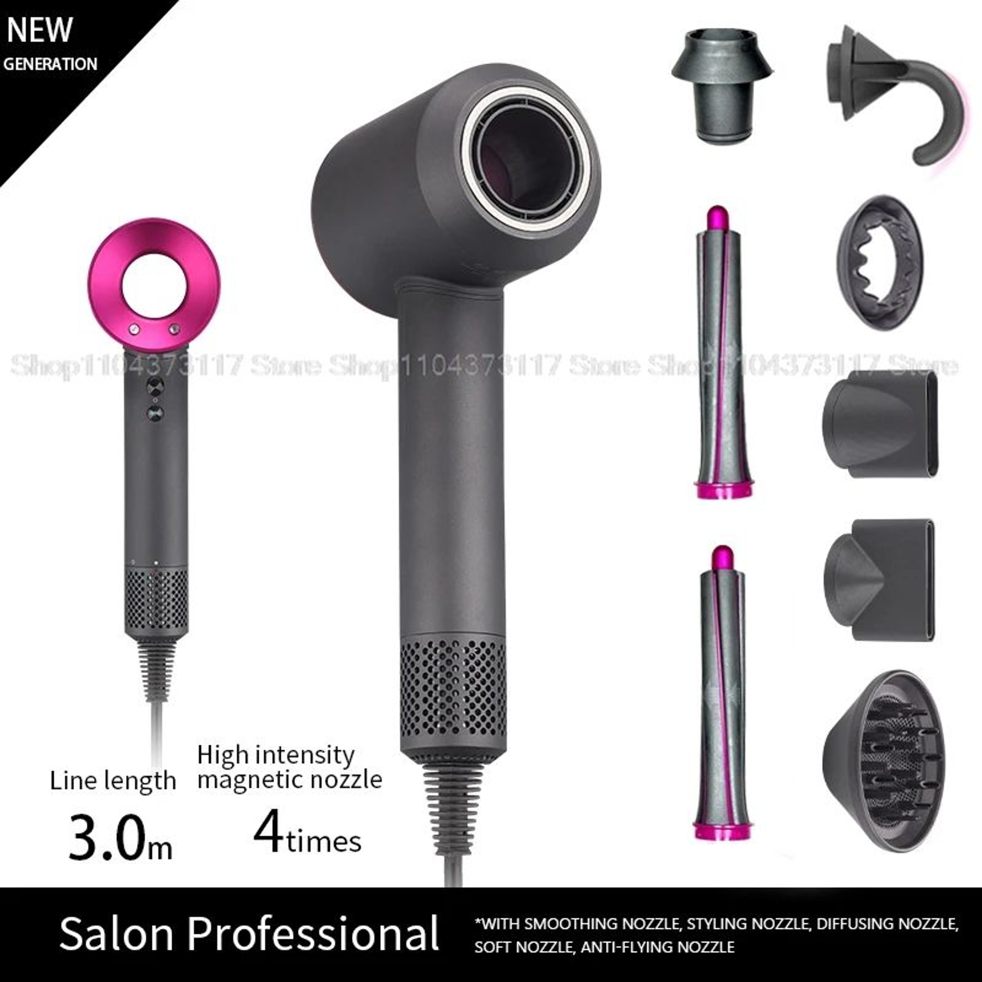 Leafless Ionic Hair Dryer Fast Dry Professional Blow Dryer 17