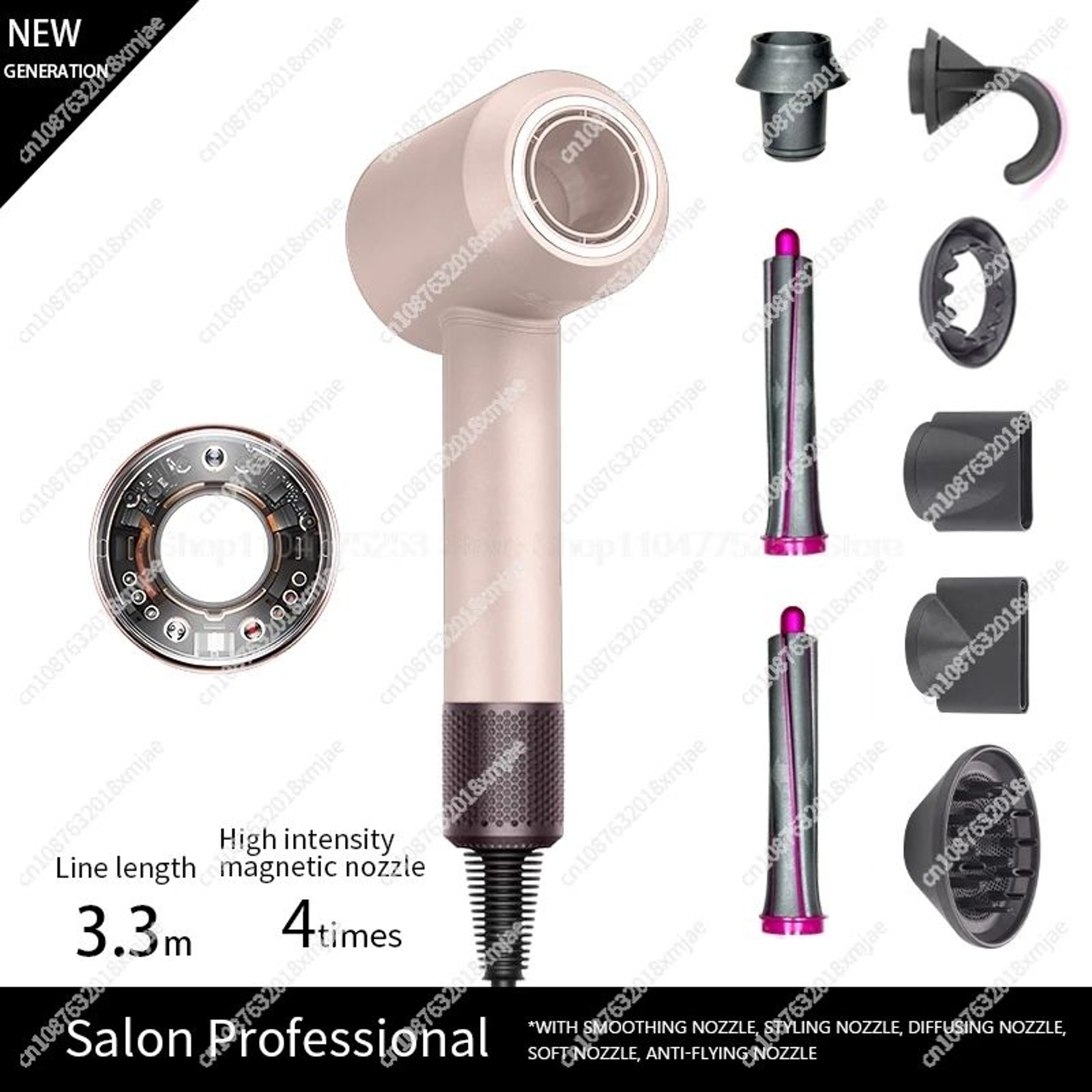 Leafless Ionic HairDryer FastDry Professional Blow Dryer 14