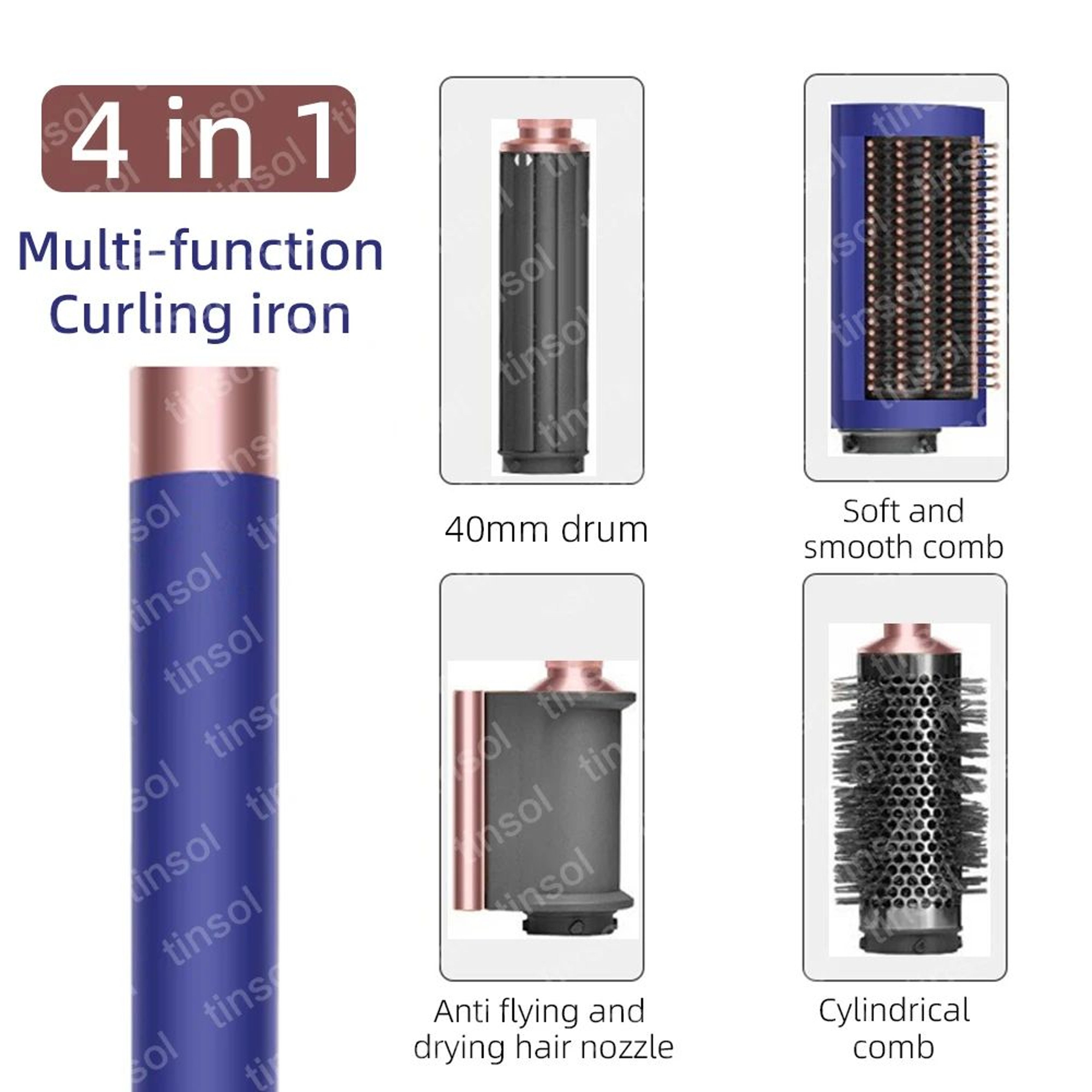 TINSOL Seven In One Hair Styler Hot Air Brush Styling Set 20