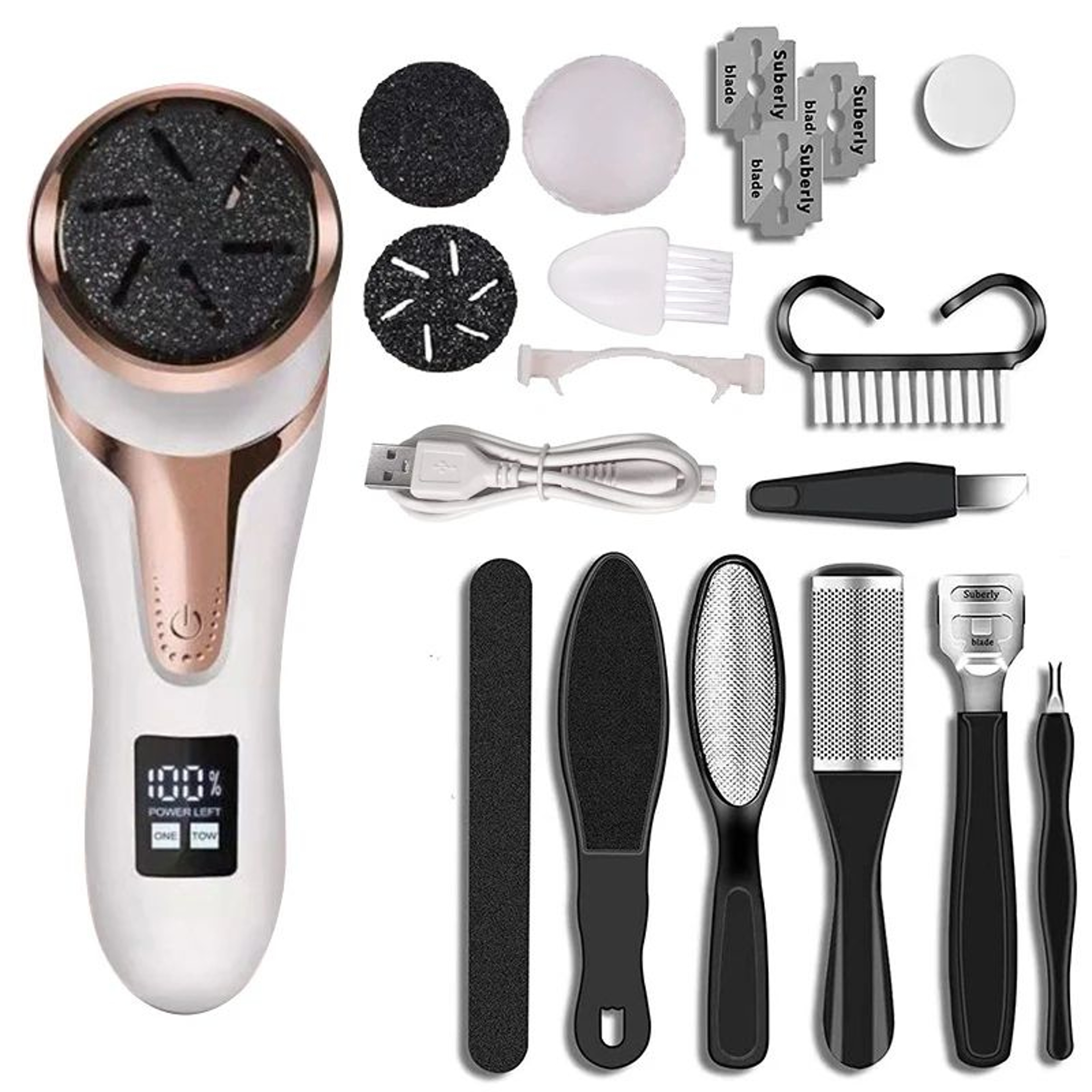 Electric Pedicure Foot Callus Remover Rechargeable Foot Care Tool 9