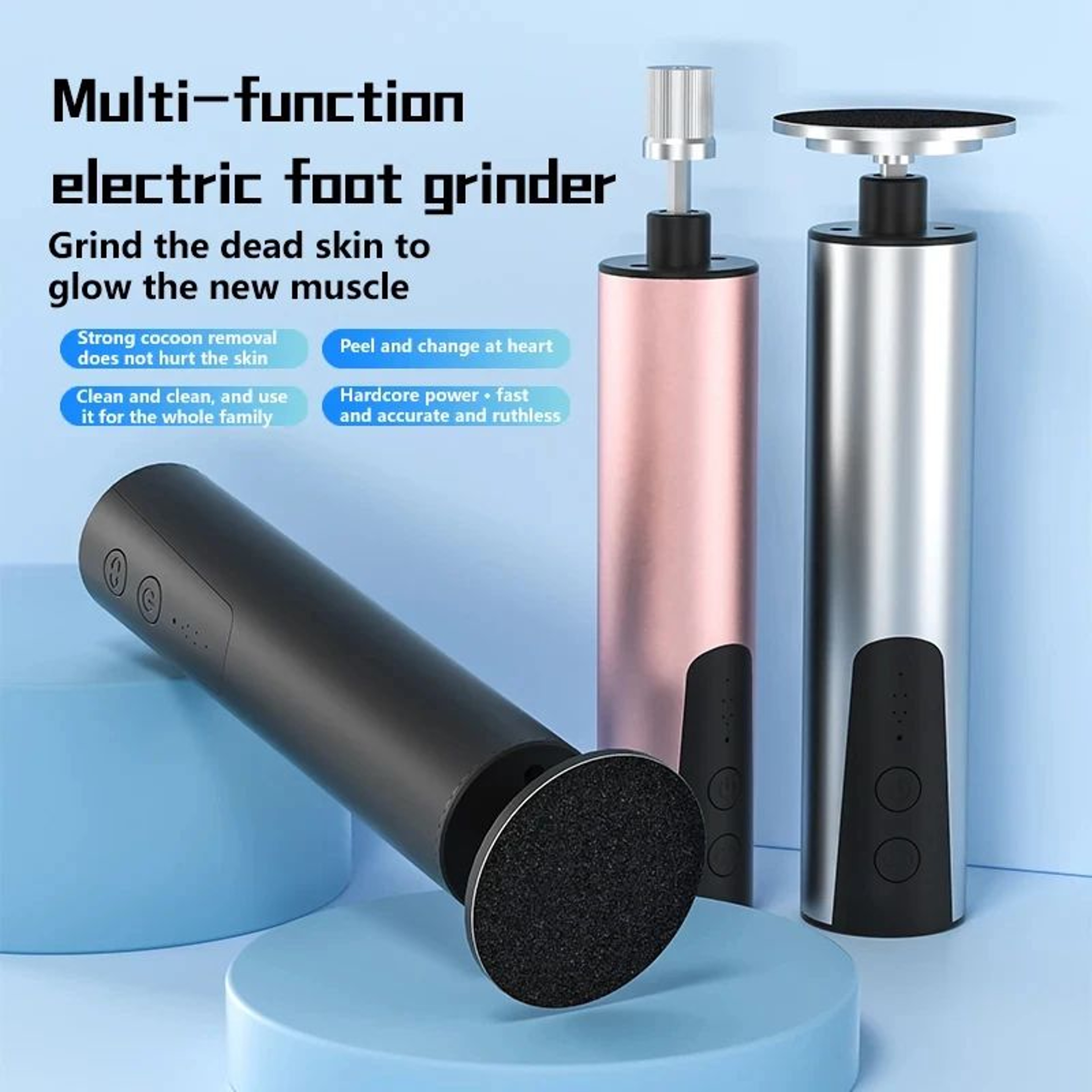 Electric Foot Callus Remover Pedicure Kit With Replacement Sandpaper 0