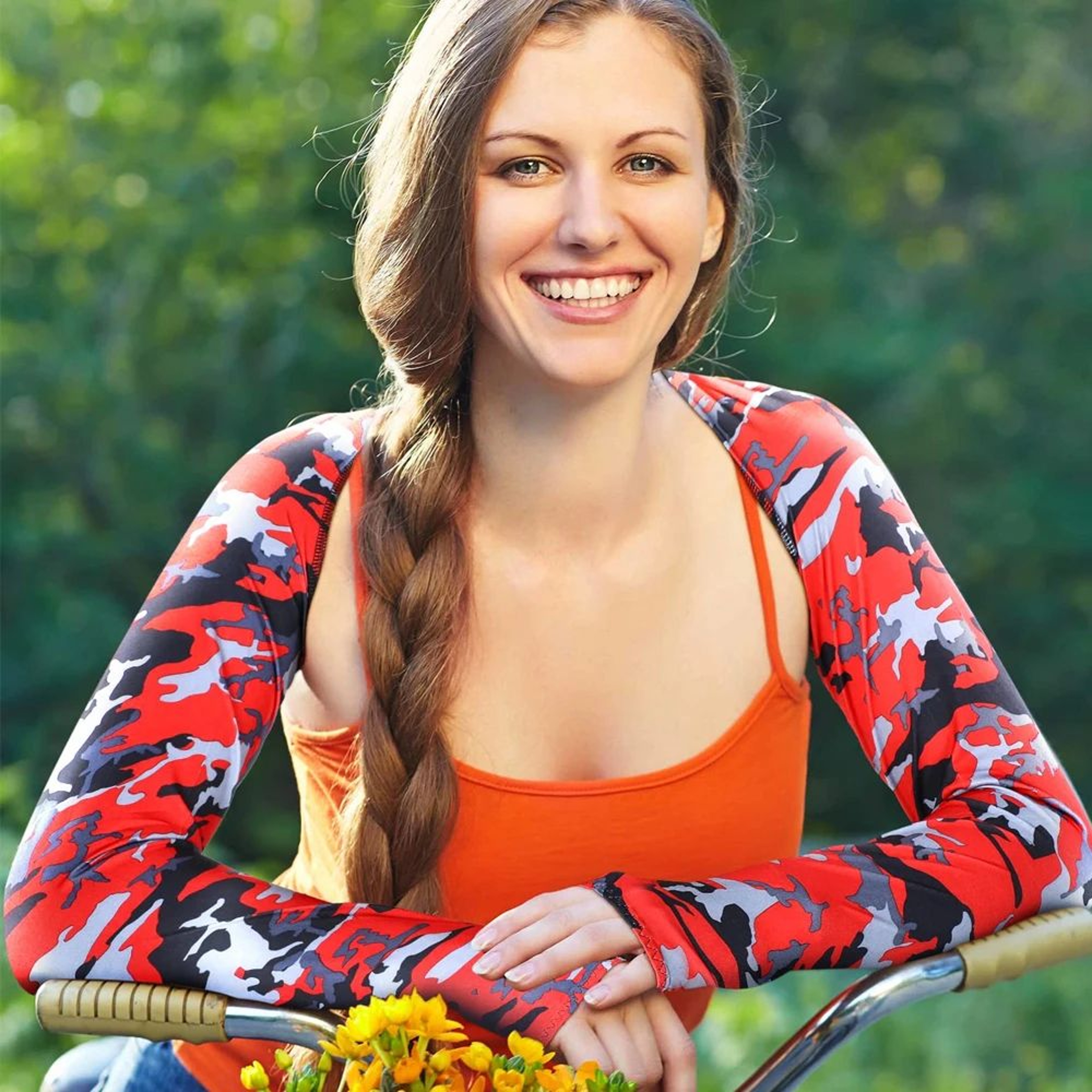 Ice Silk Sun Protection Arm Sleeves With Shawl Design 5