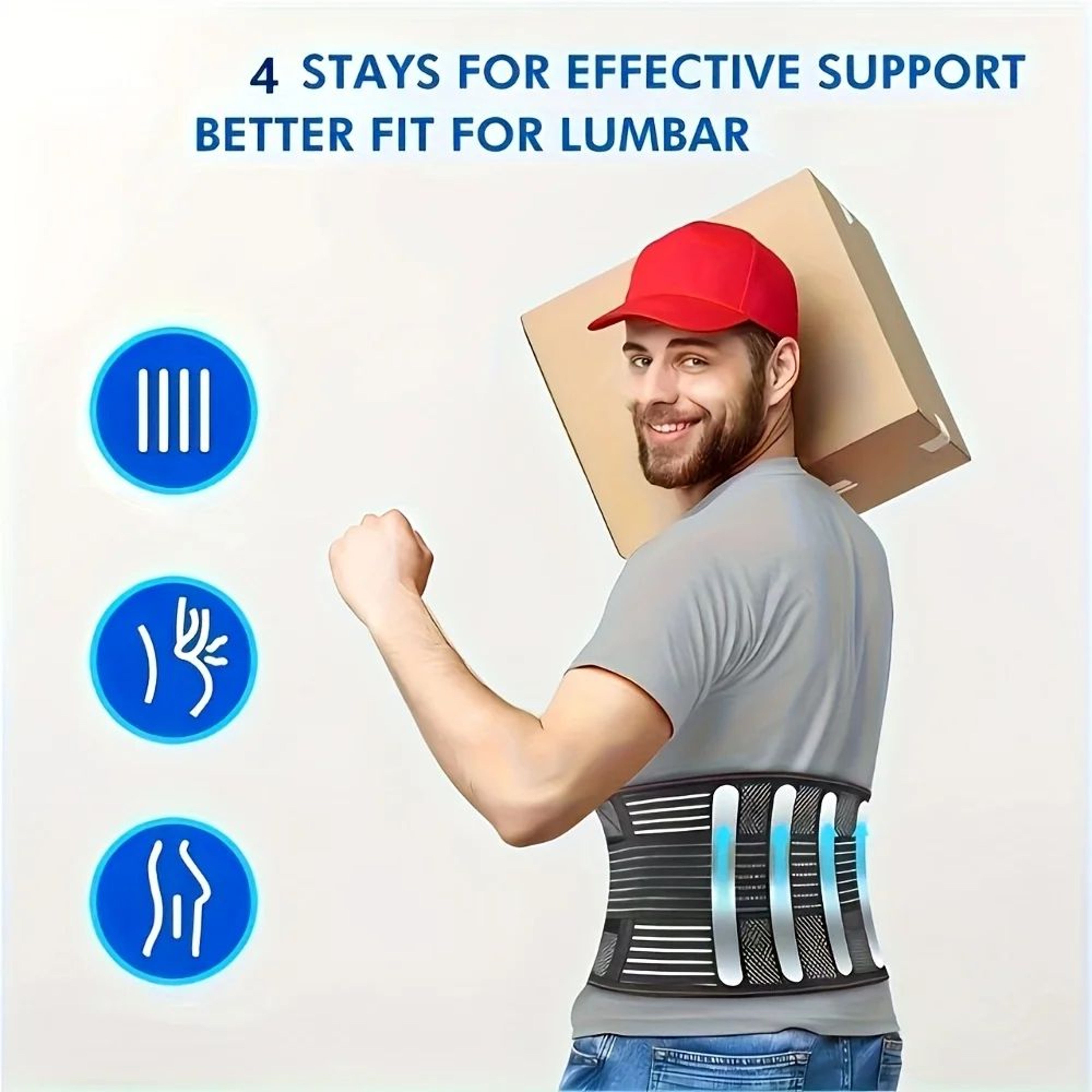 Compression Waist Support Belt Adjustable Lower Back Brace 5